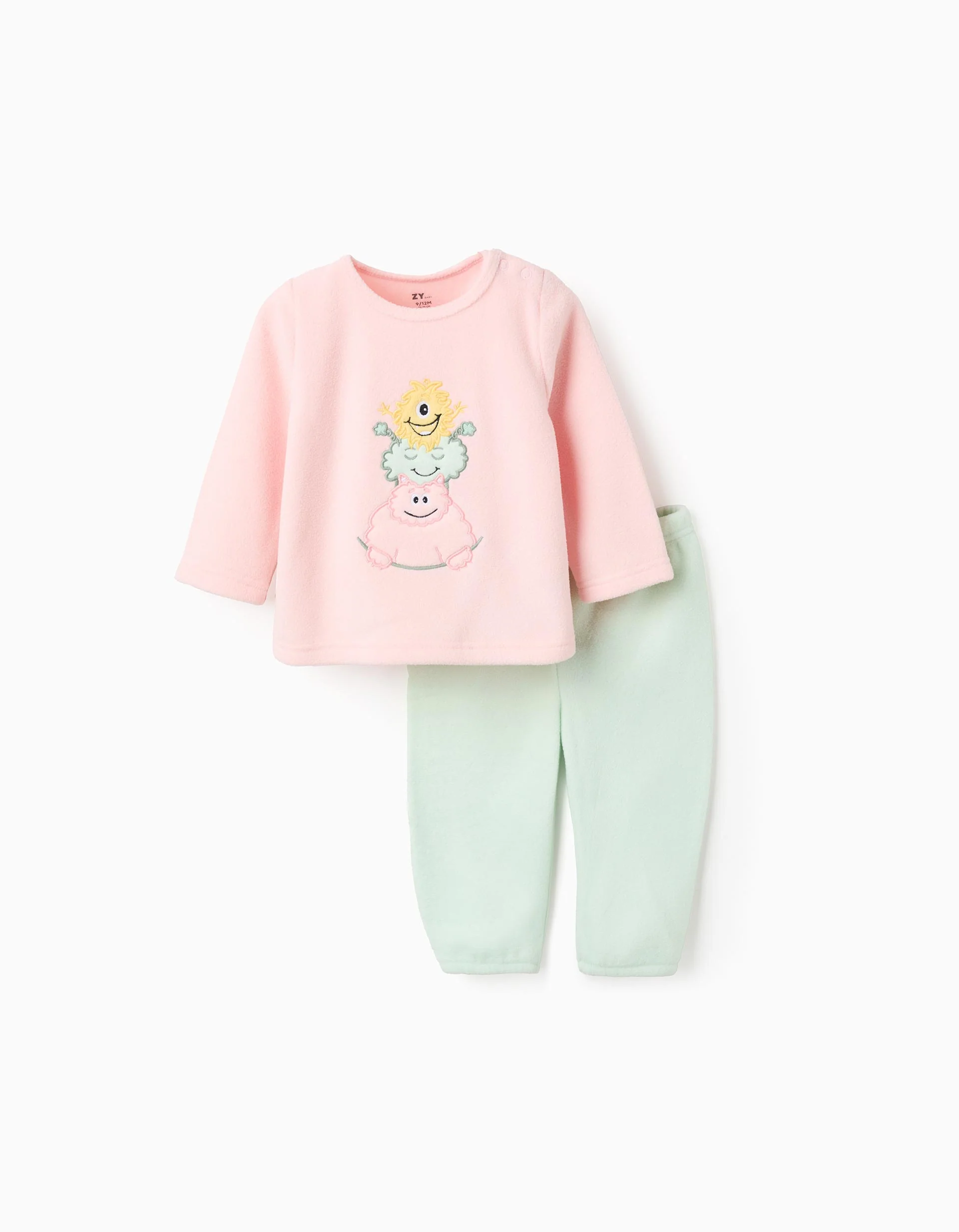 Polar Pyjama for Baby Girls 'Monsters of Emotions', Pink/Green