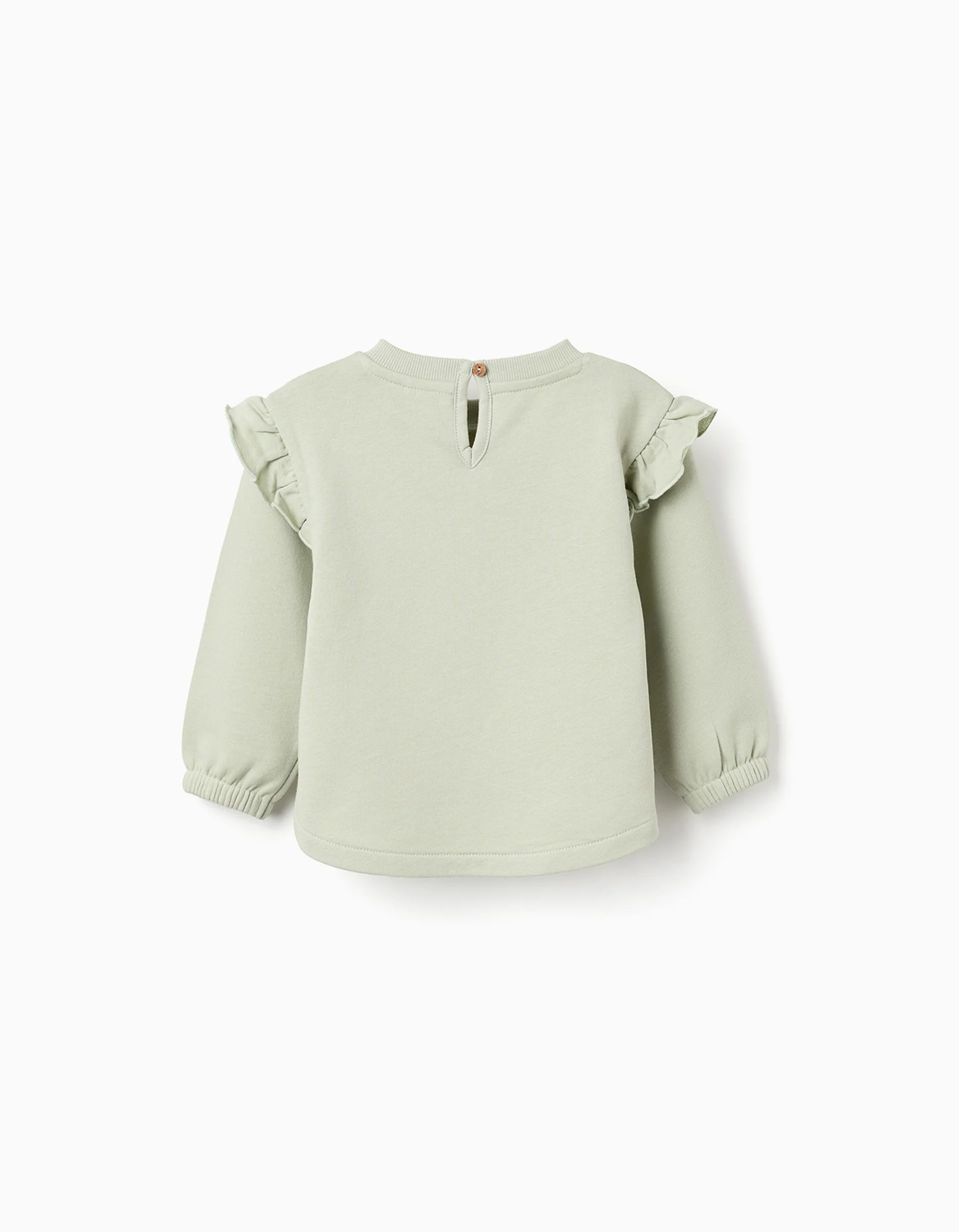 Cotton Sweatshirt with Ruffles for Baby Girls 'Bambi', Green