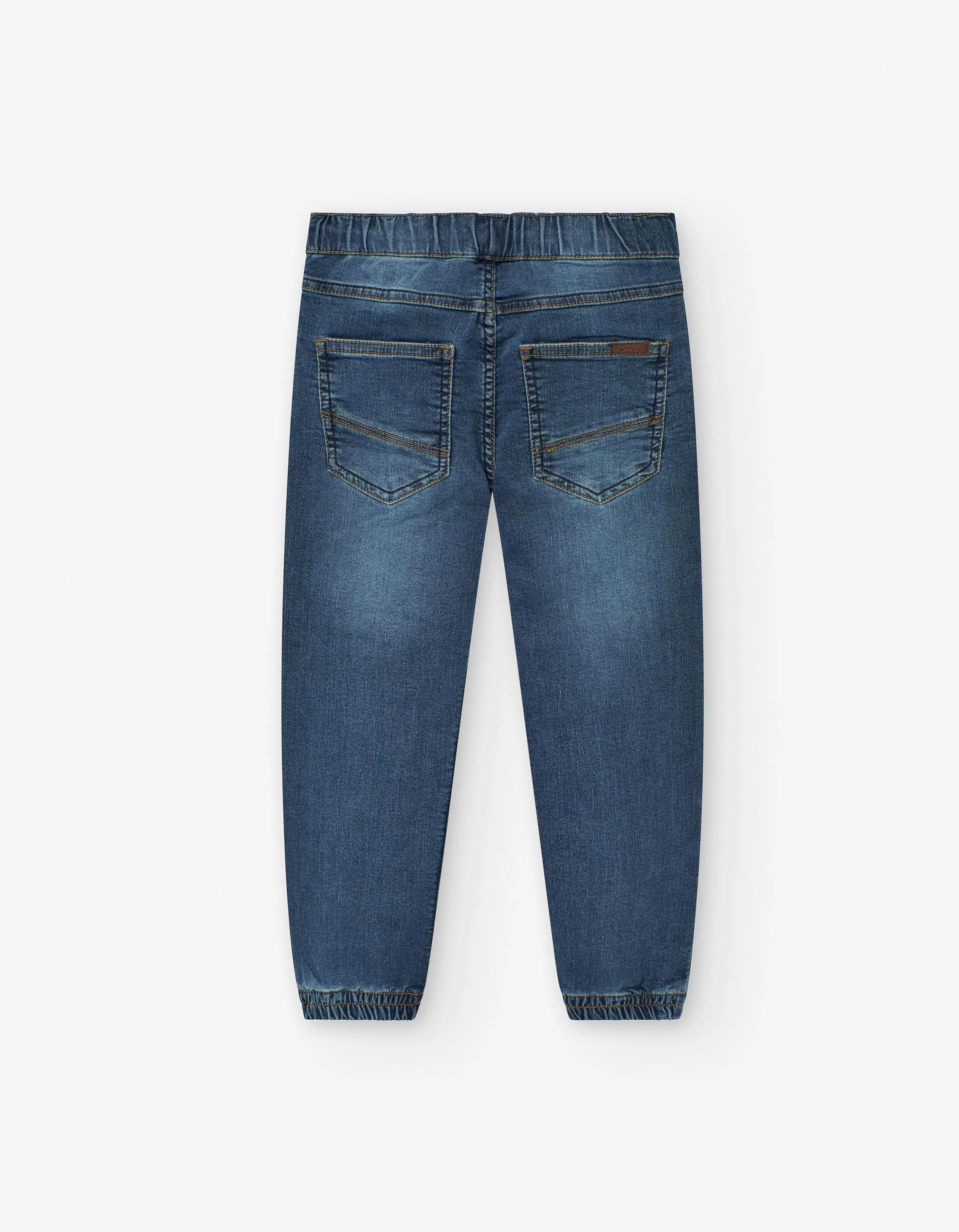 Denim joggers with functional drawstring for boys, blue