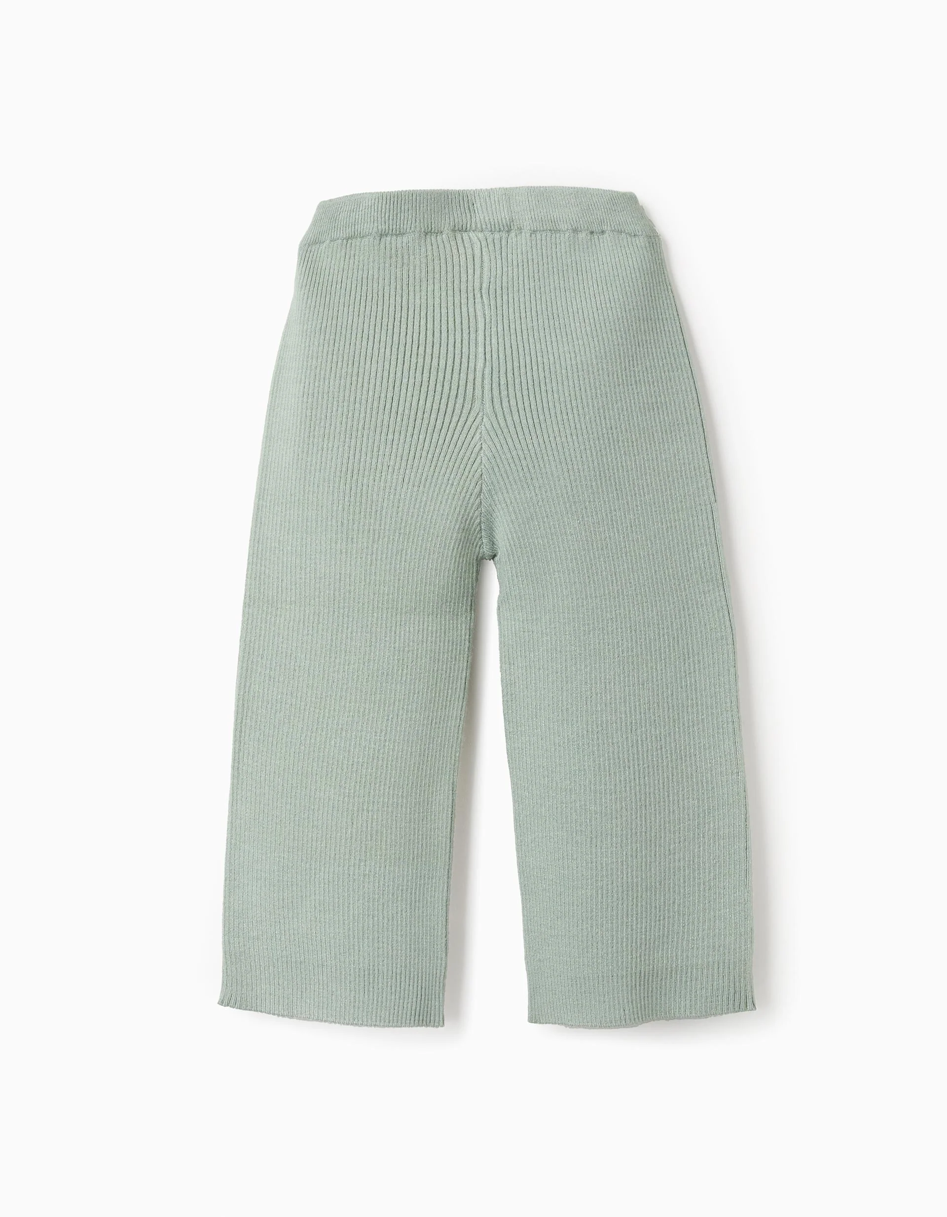 Ribbed knit trousers 'flare' for baby girls, green