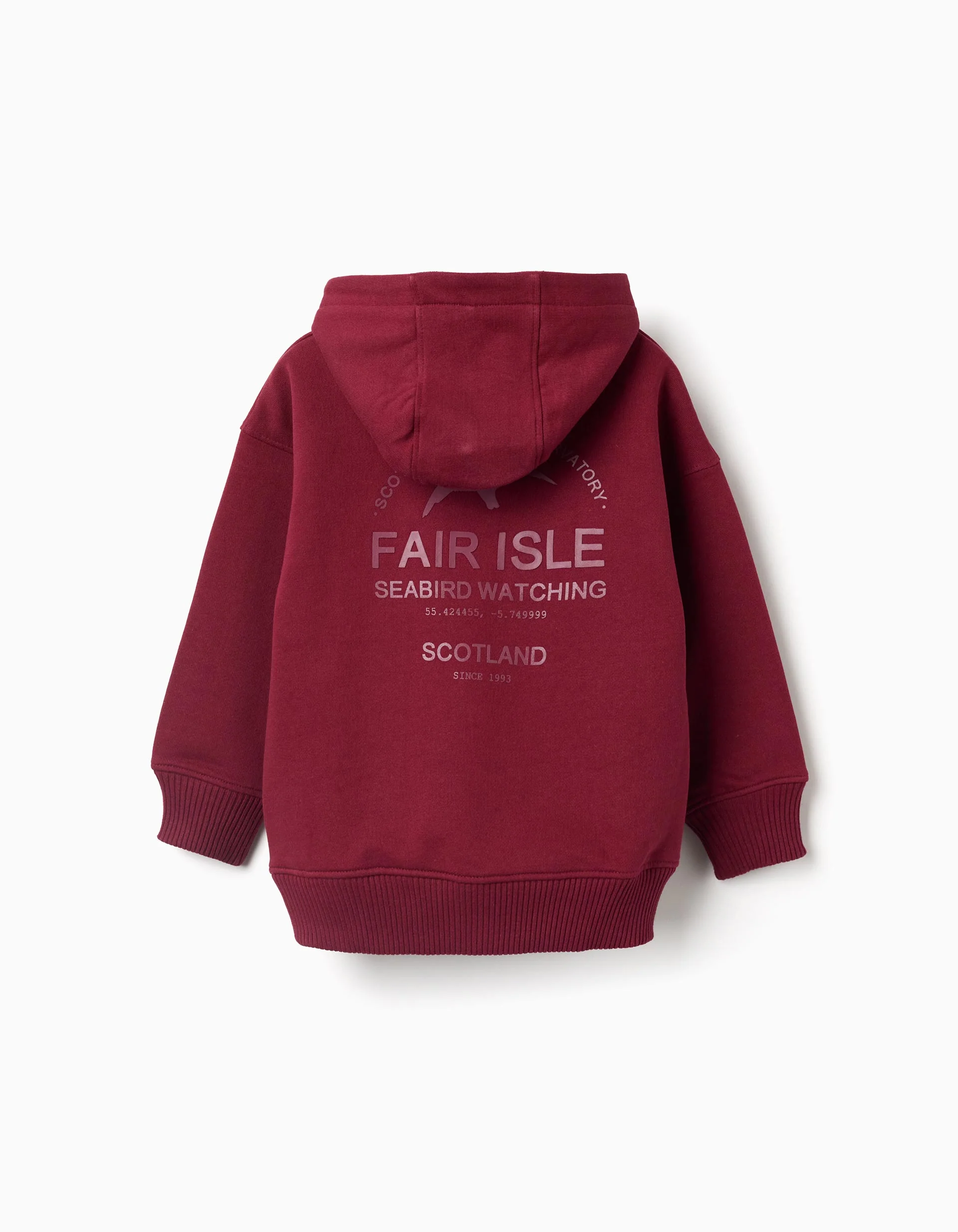 Brushed cotton hooded sweatshirt for boys, dark red