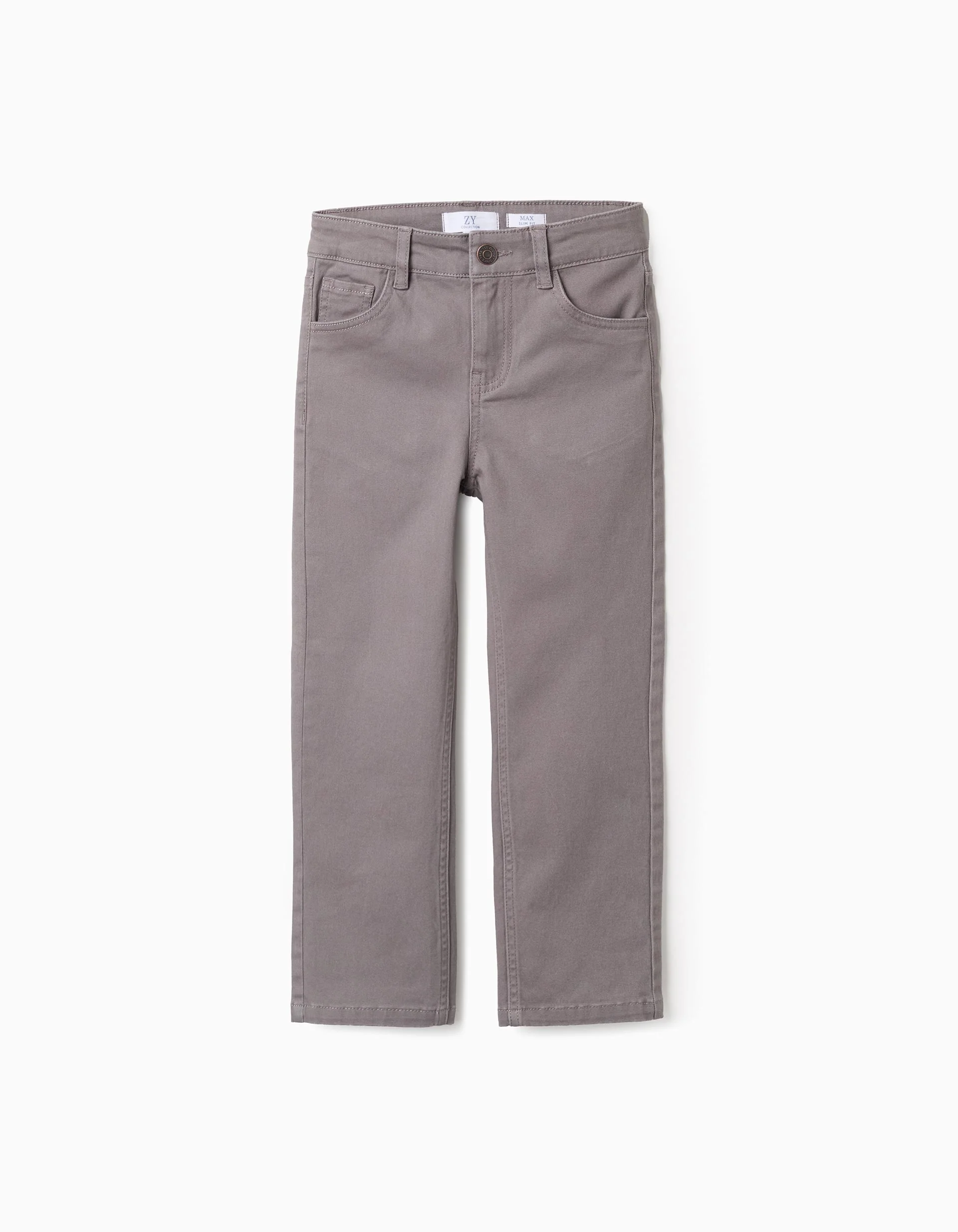 Twill Trousers for Boys 'Slim Fit', Grey