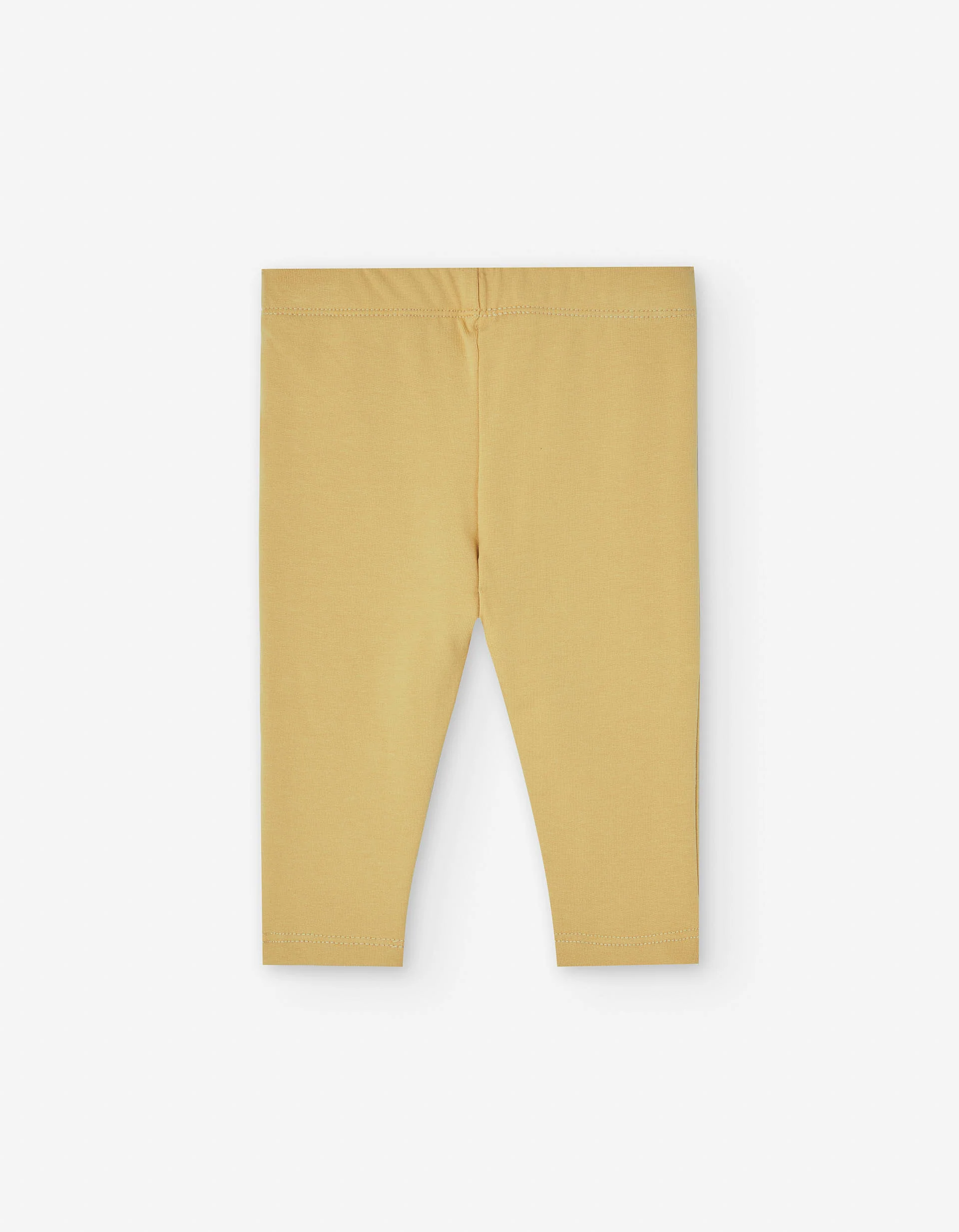 Brushed leggings with knee print for baby girls, yellow