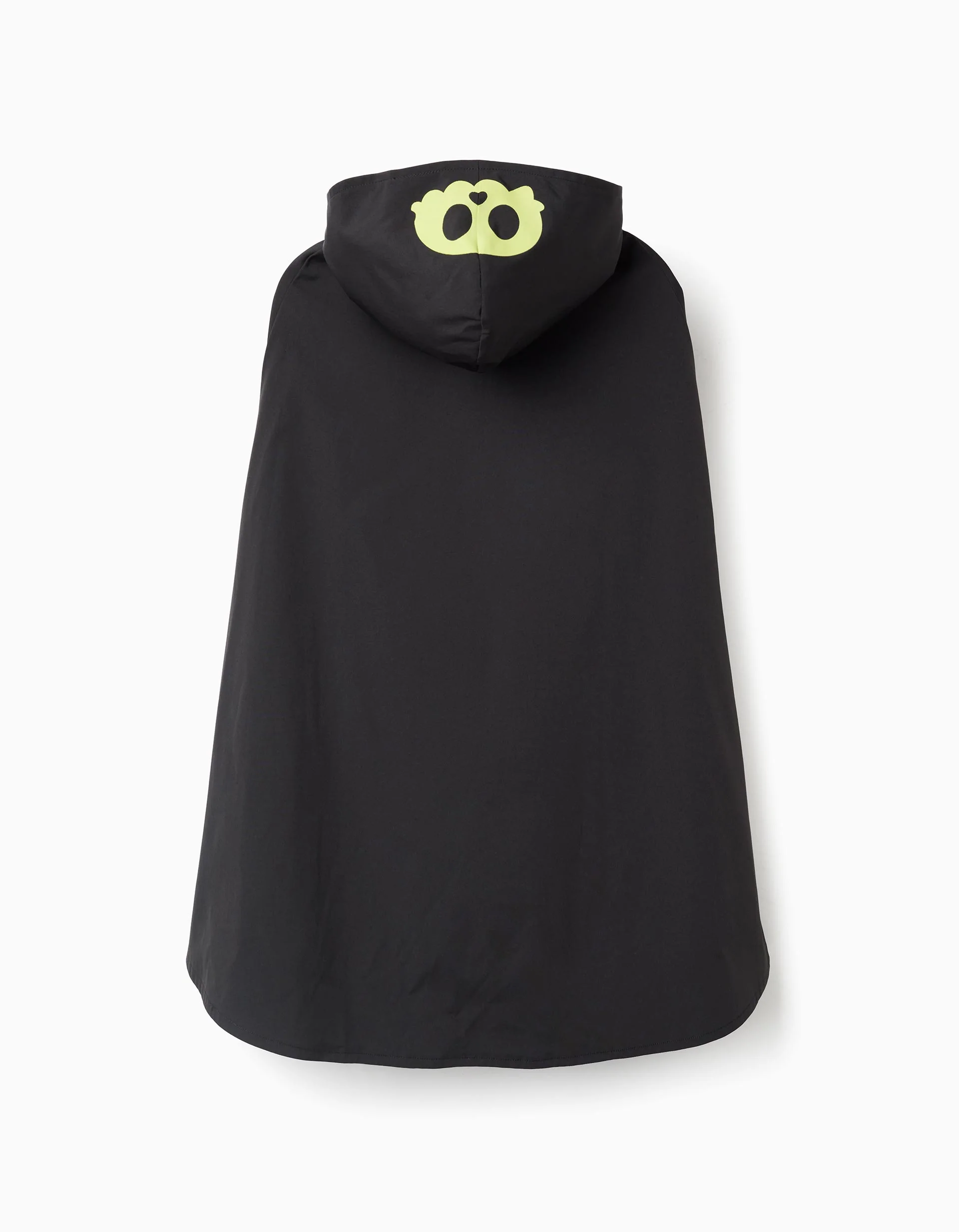 Hooded glow-in-the-dark waterproof raincoat for boys, black