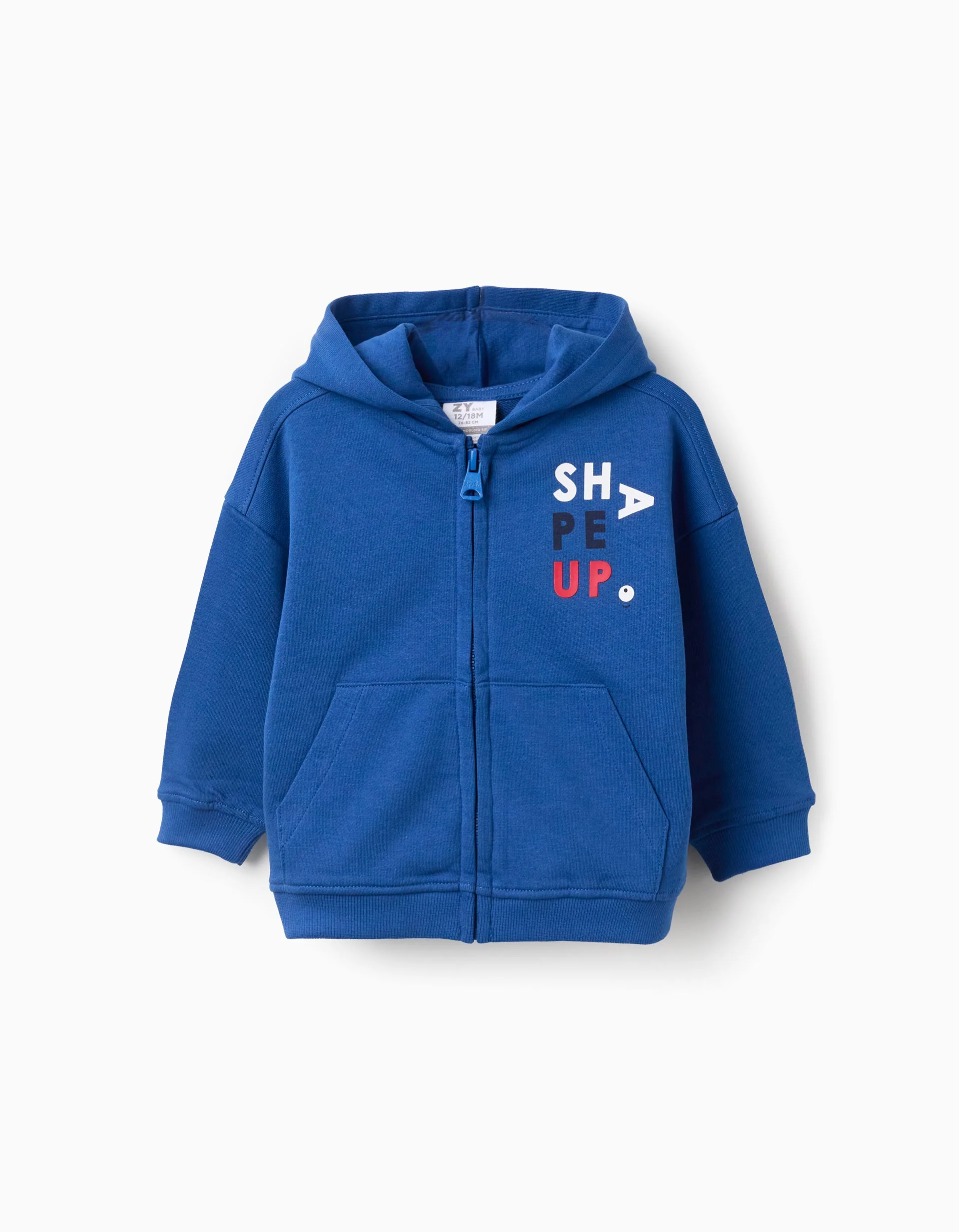 Cotton Hooded Jacket for Baby Boys 'Shape Up', Blue