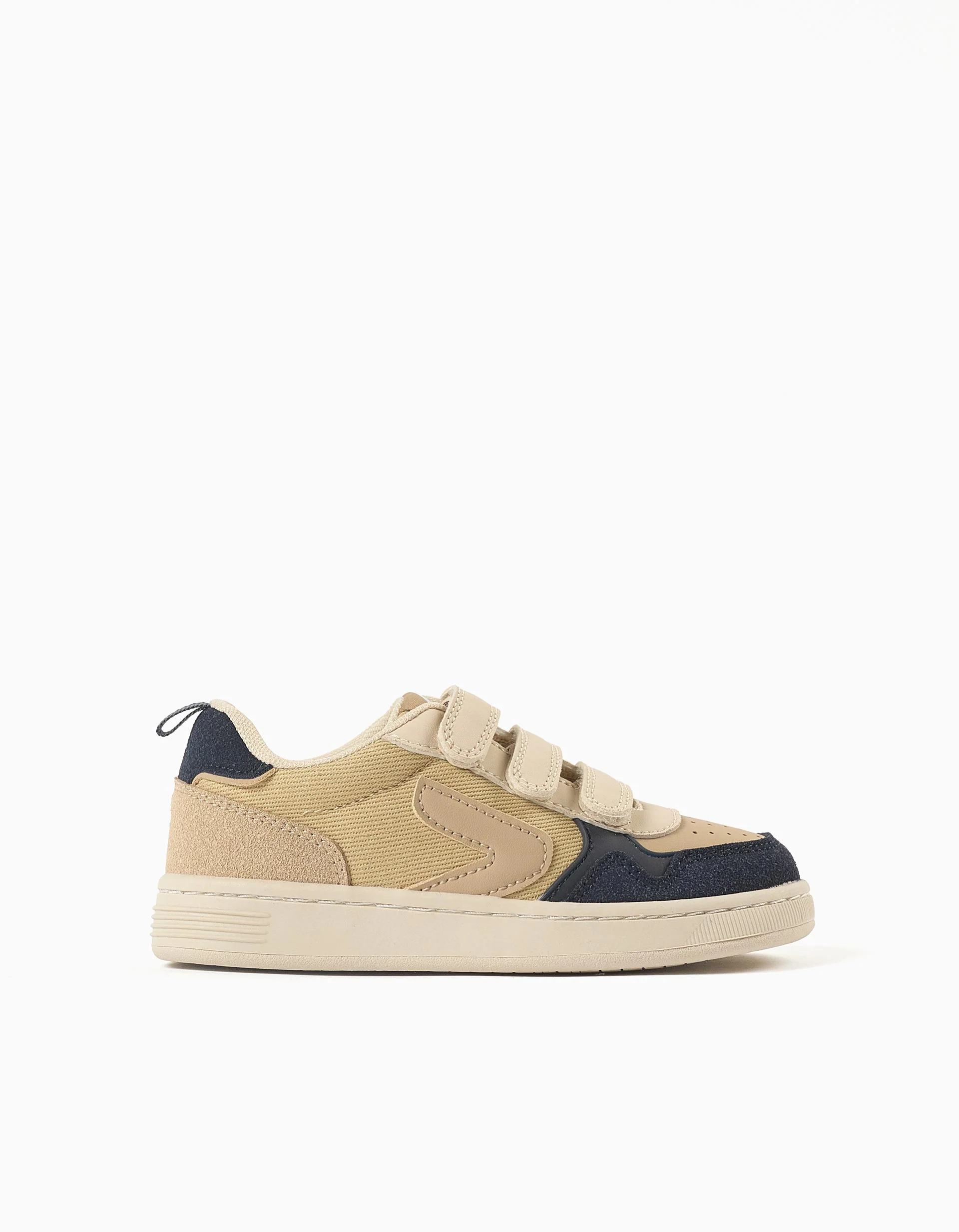 Dual-fabric ZY Move trainers for boys, beige/dark blue