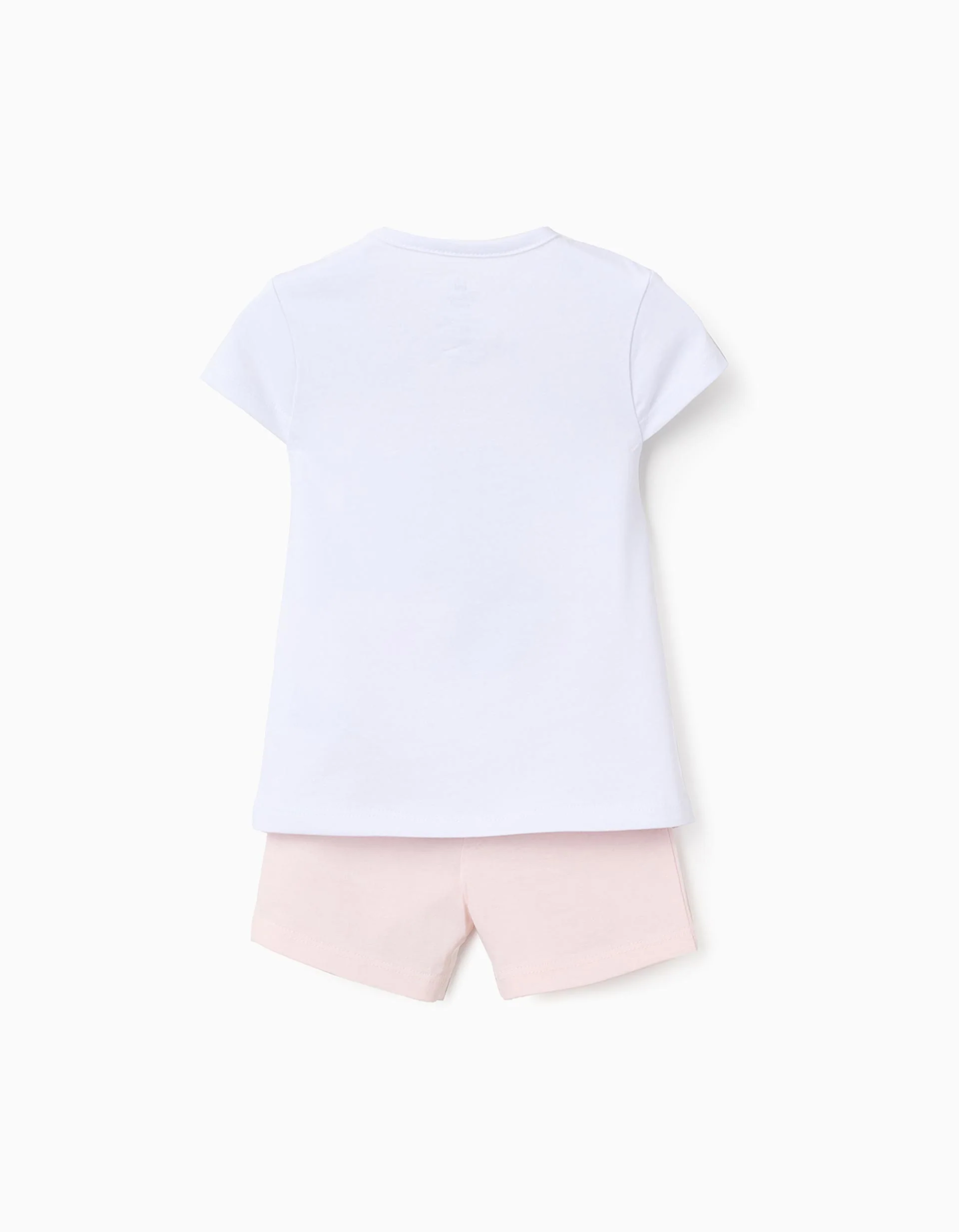 Cotton Pyjamas for Baby Girls 'Stitch', White/Pink