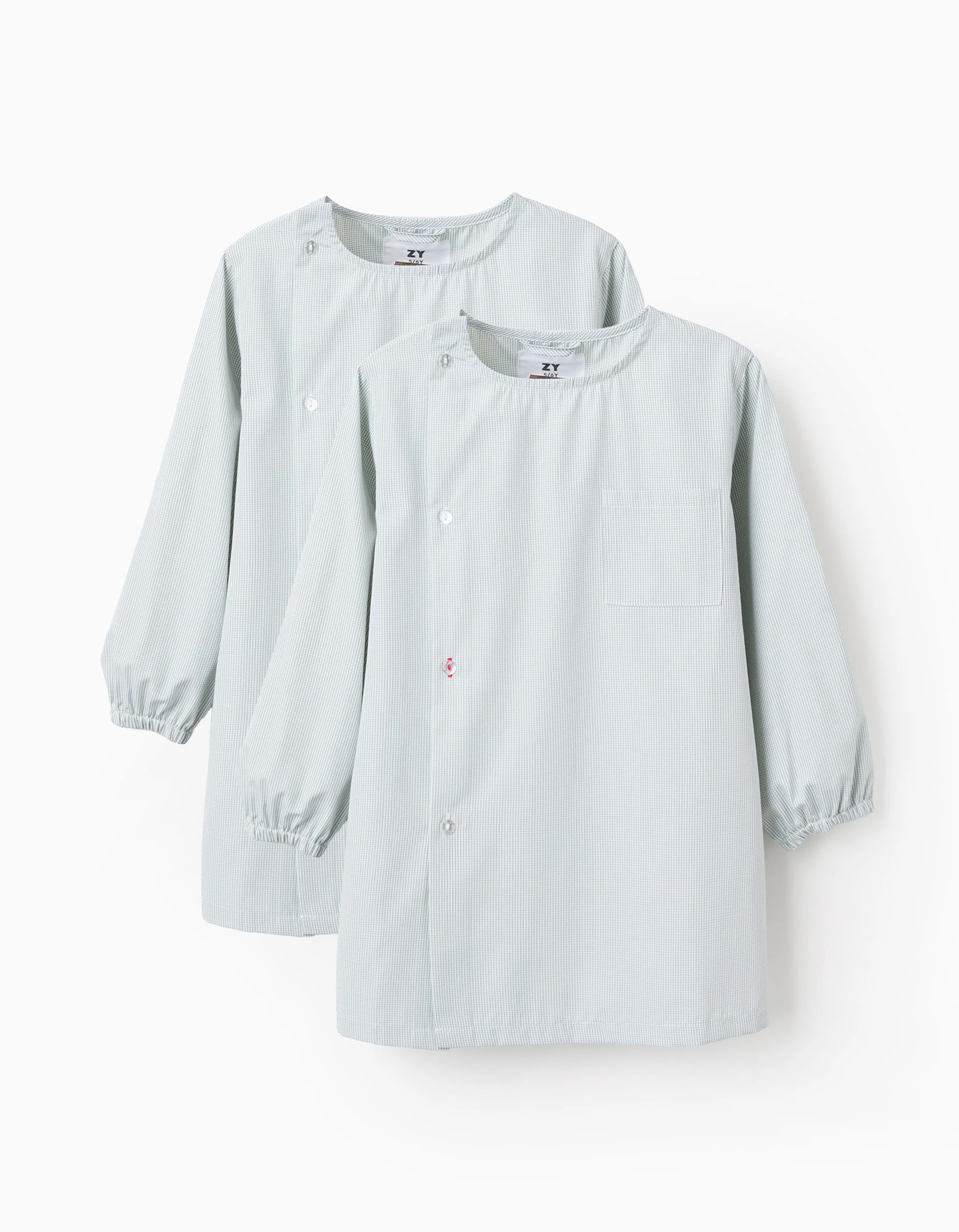 Pack of 2 Vichy School Gowns for Children, Green/White