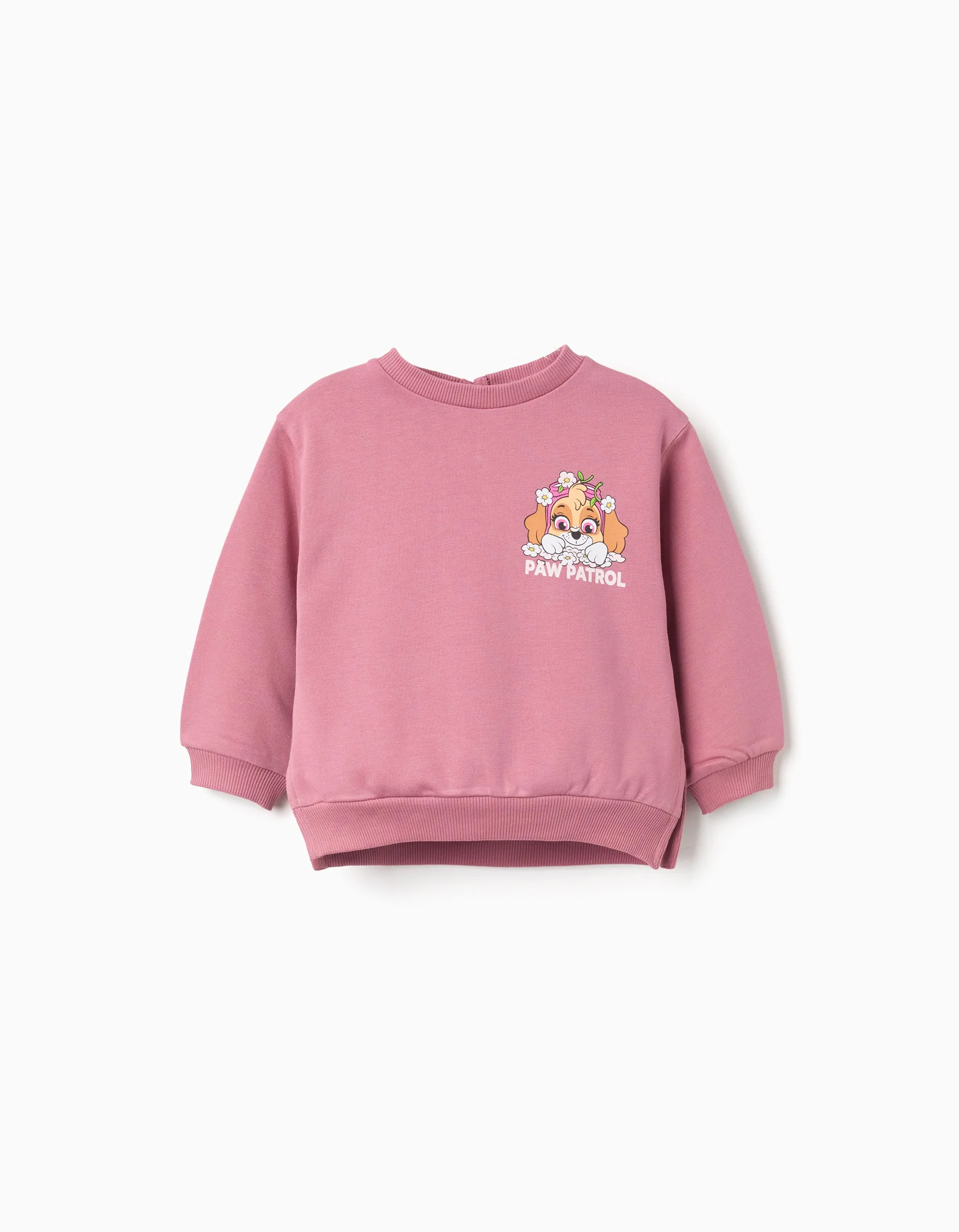Brushed sweatshirt with Skye print for baby girls, dark pink
