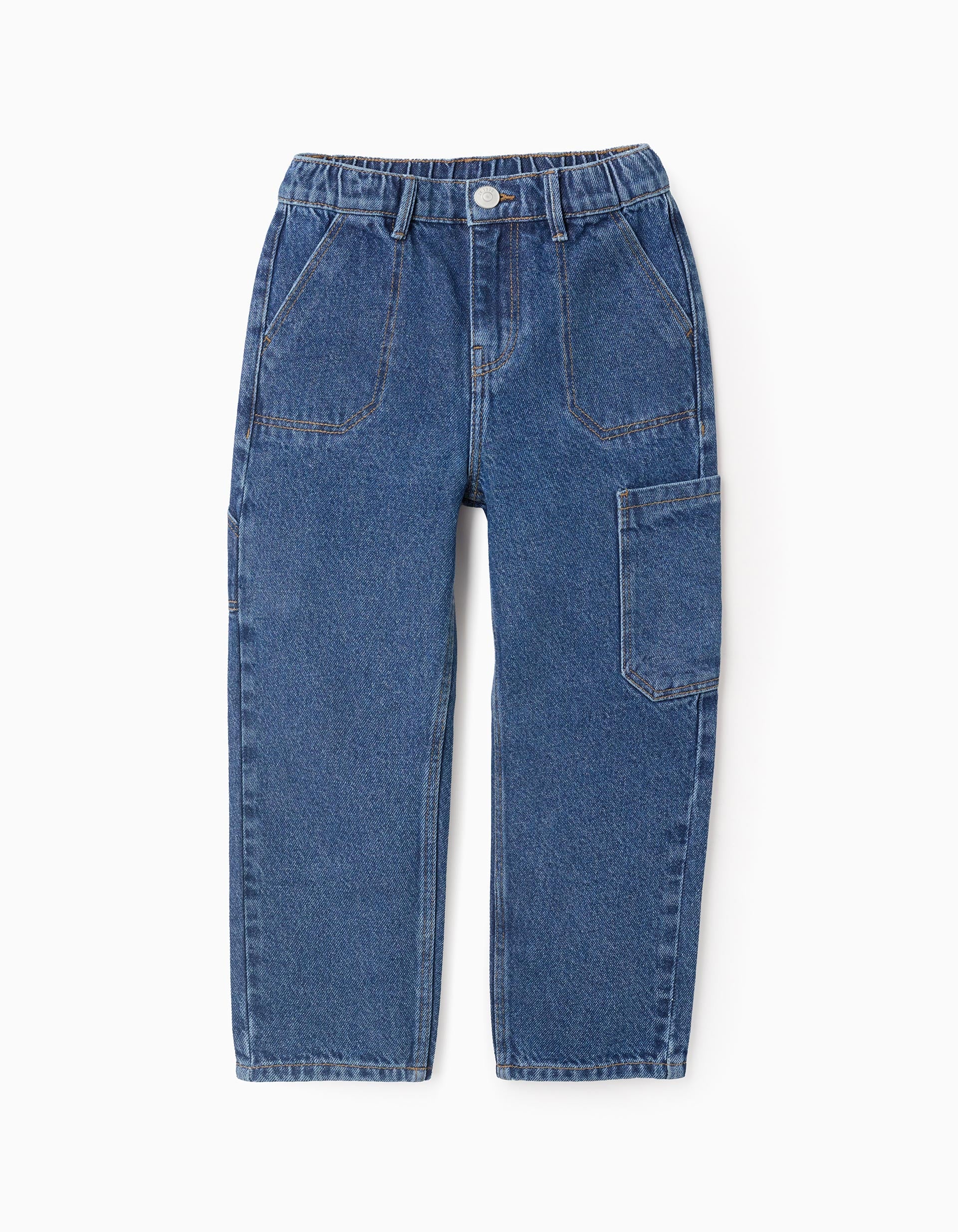 Cargo Jeans in Cotton for Boys 'Baggy Fit', Blue
