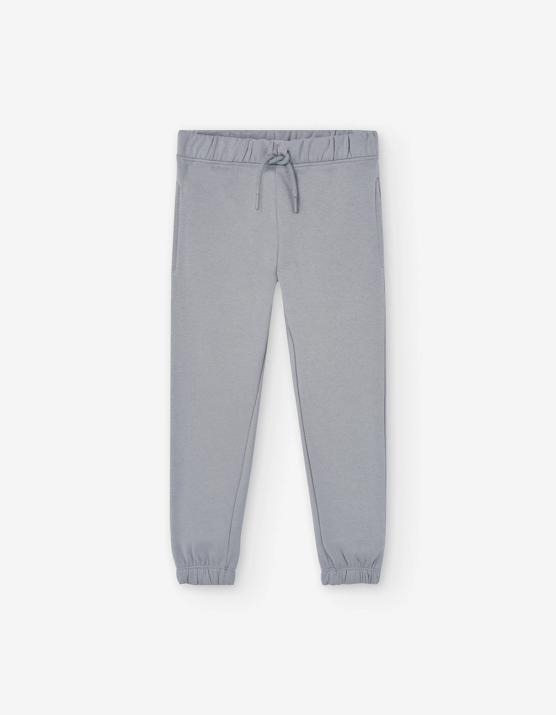 Brushed joggers with functional drawstring for boys, light grey