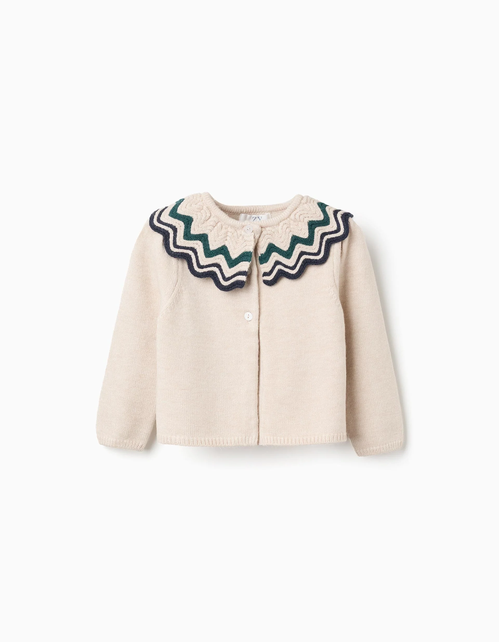 Knit cardigan with maxi collar You&Me for baby girls, multicolour