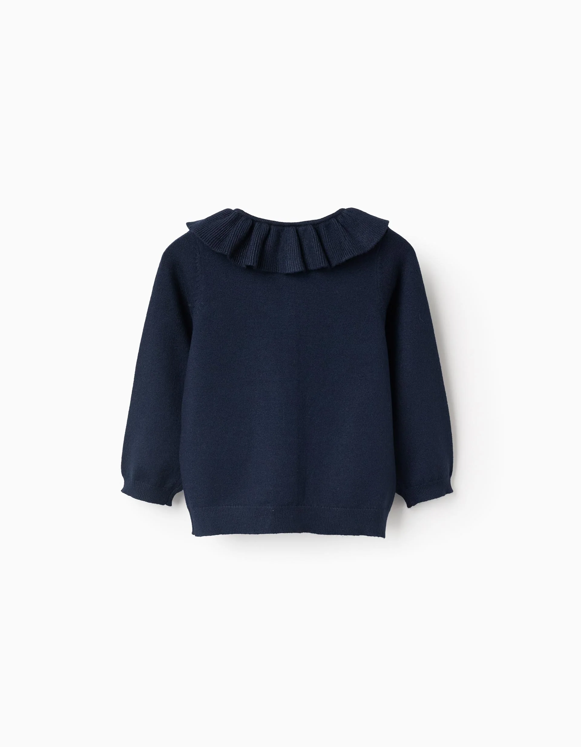 Cardigan with Ruffle Collar for Baby Girls, Dark Blue
