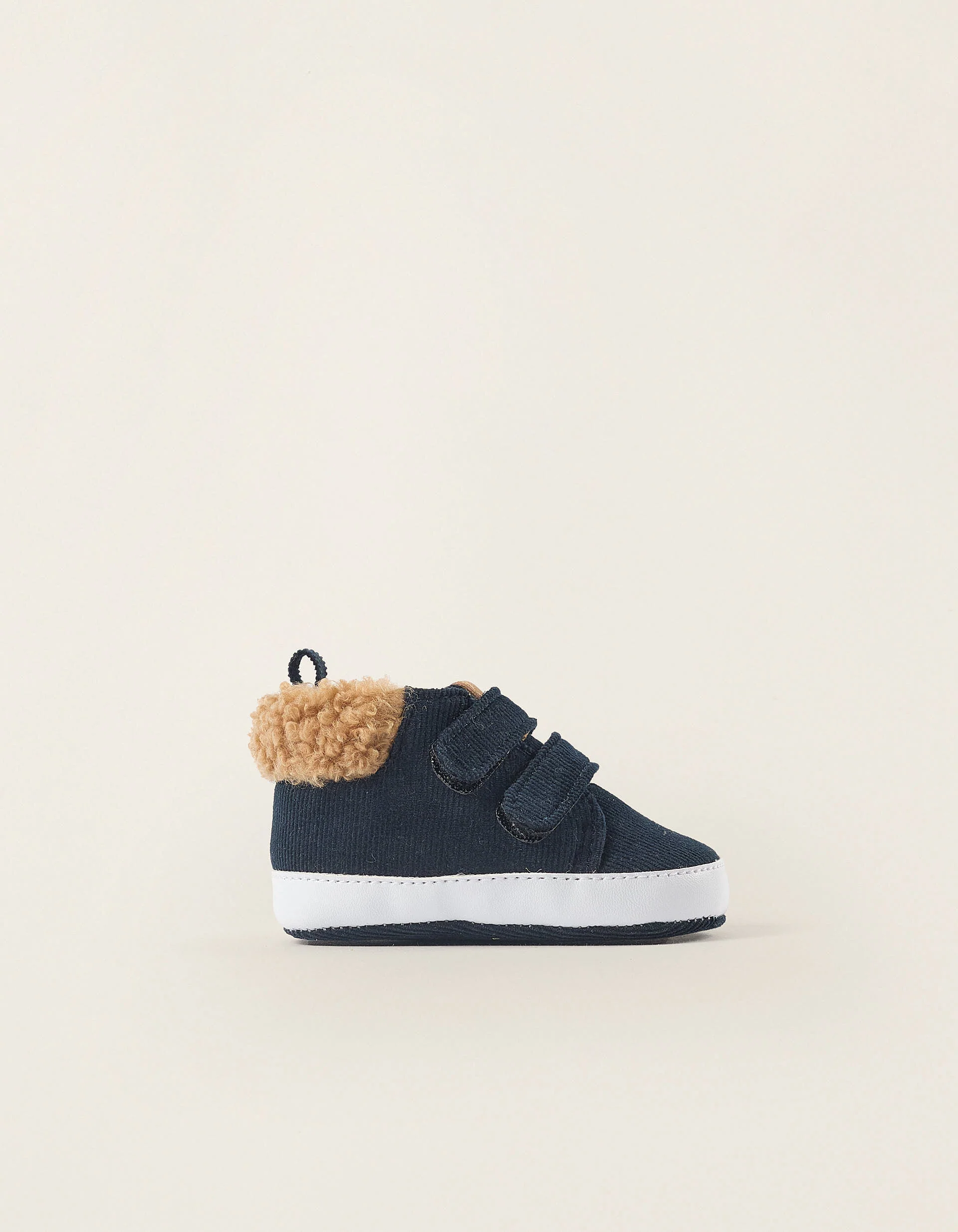 Corduroy Boots with Touch-fastening Straps for Newborns, Blue