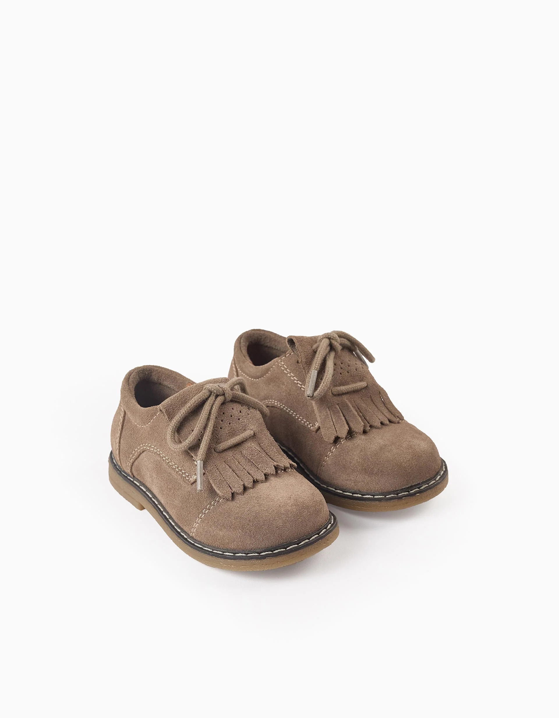 Suede Baby Shoes, Light Beige