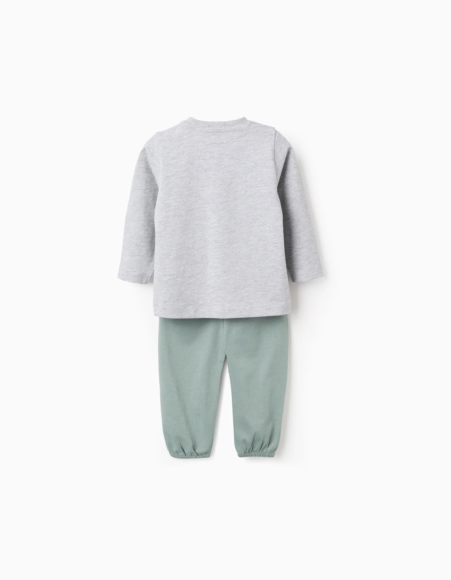 Cotton Pyjama for Baby Boys 'Buddies', Grey/Green