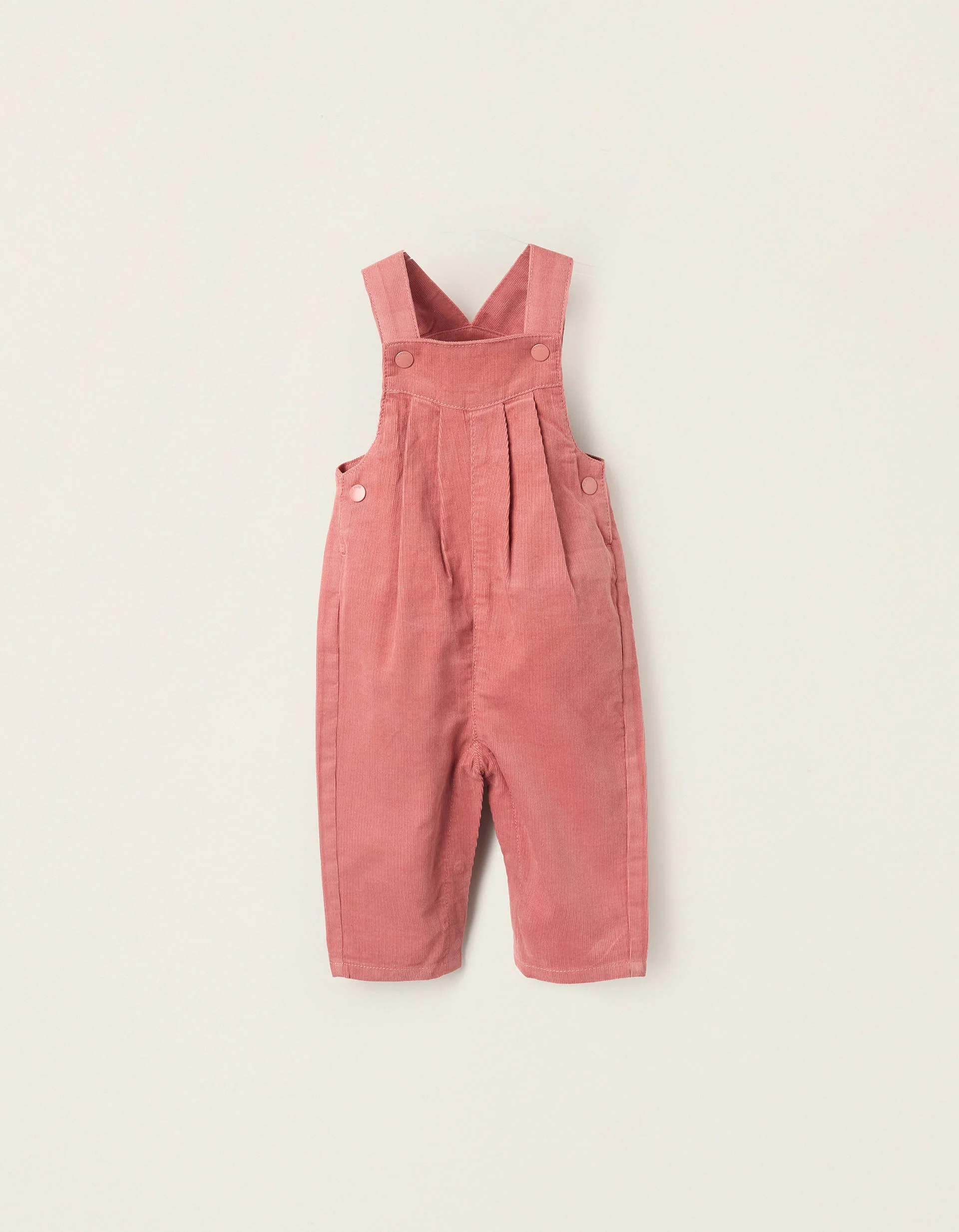 Corduroy Dungarees for Newborn Girls, Coral