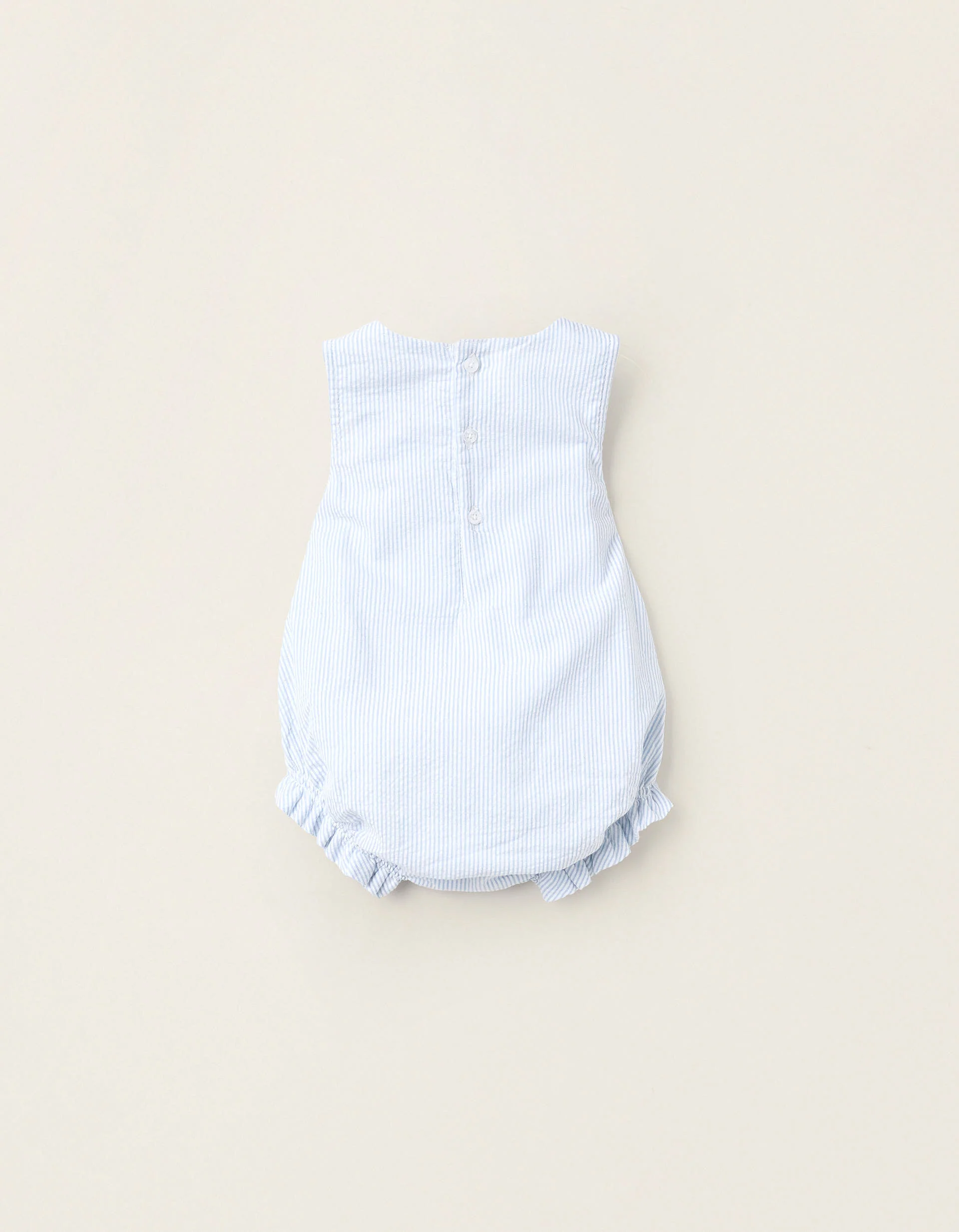 Striped Jumpsuit for Newborns, White/Blue