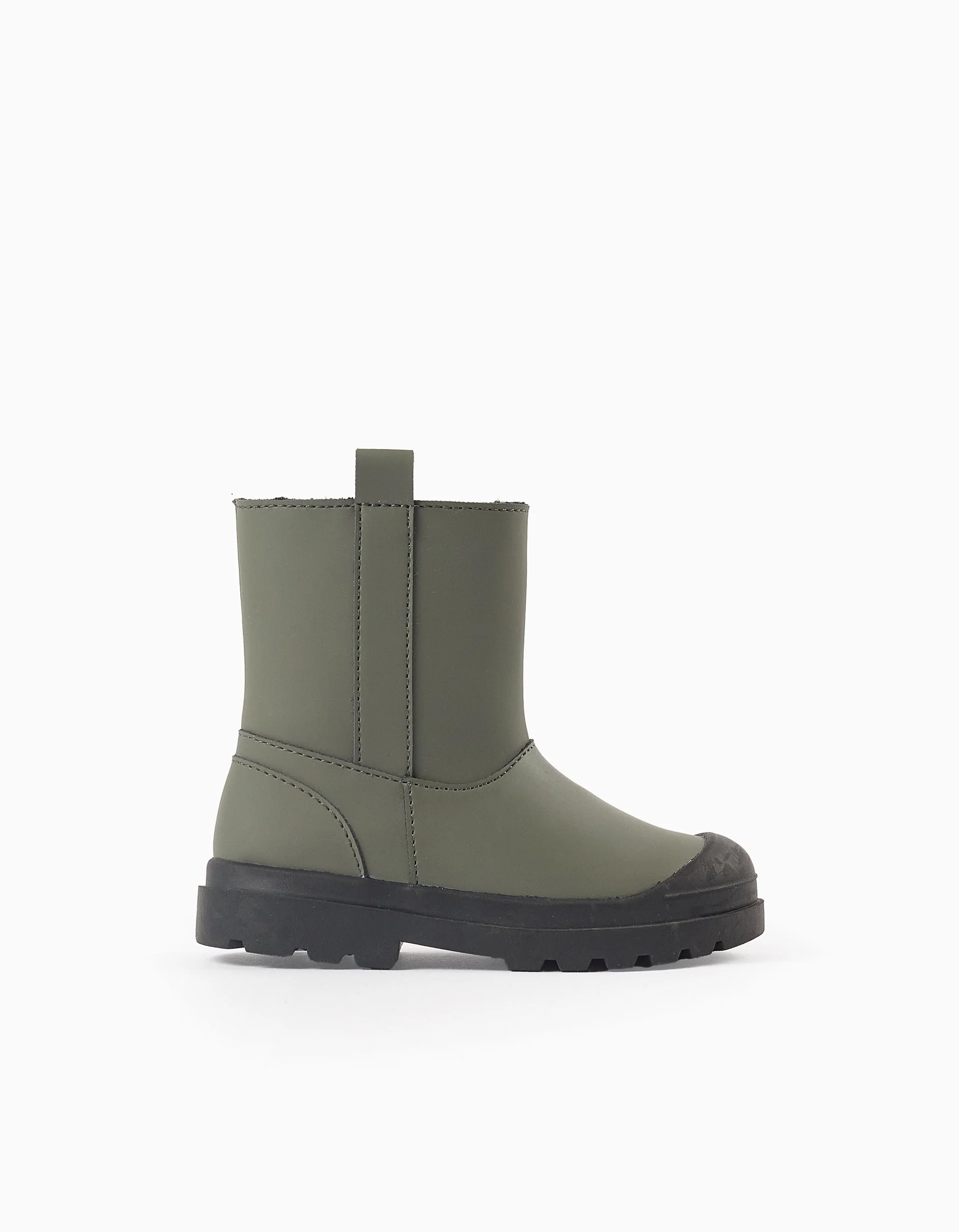 Waterproof Boots with Faux Fur Lining for Baby Boys, Green/Black
