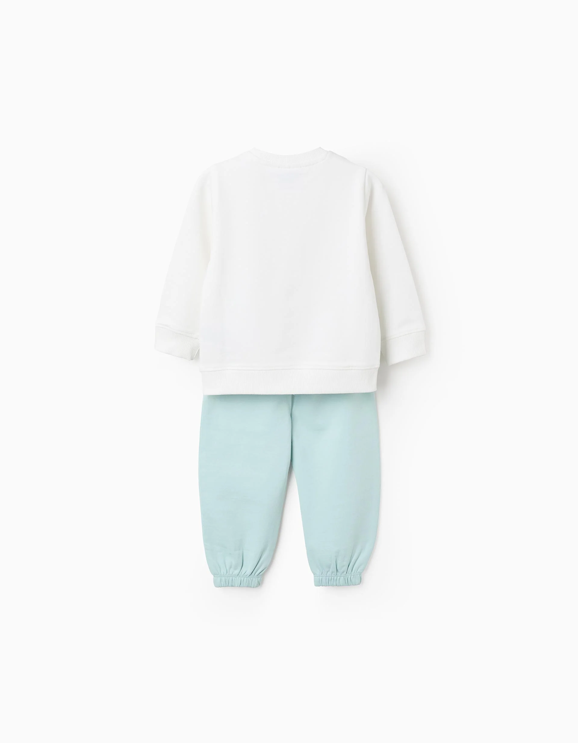 Cotton Tracksuit for Newborns 'Bluey & Bingo', White/Green