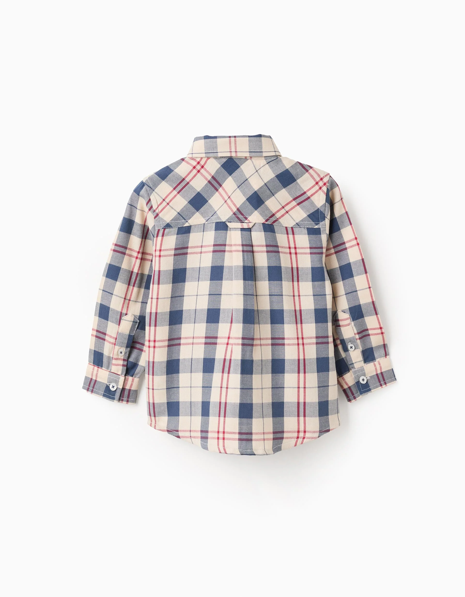 Cotton checked shirt 'B&S' for baby boys, beige/blue/red