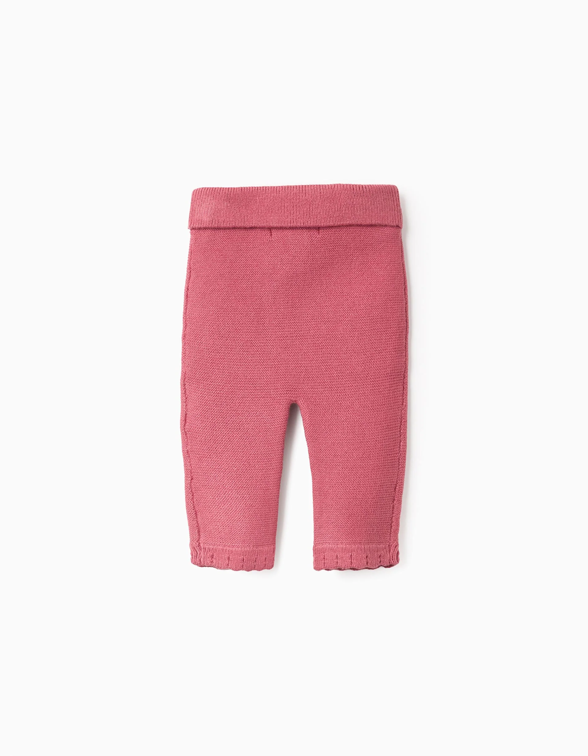 Knitted Trousers with Bow for Newborn Girls, Pink