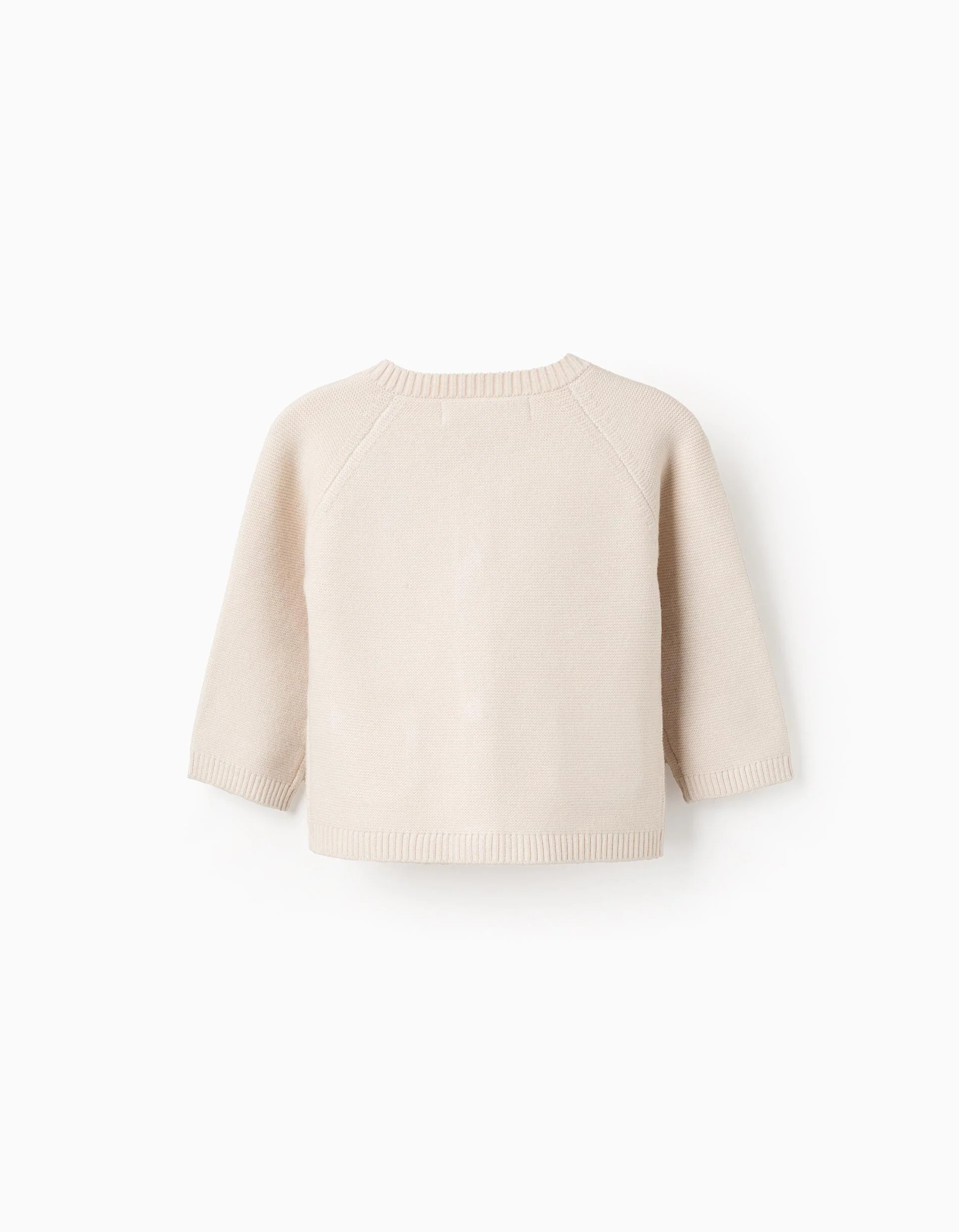 Knitted Cardigan for Newborn Girls, Beige