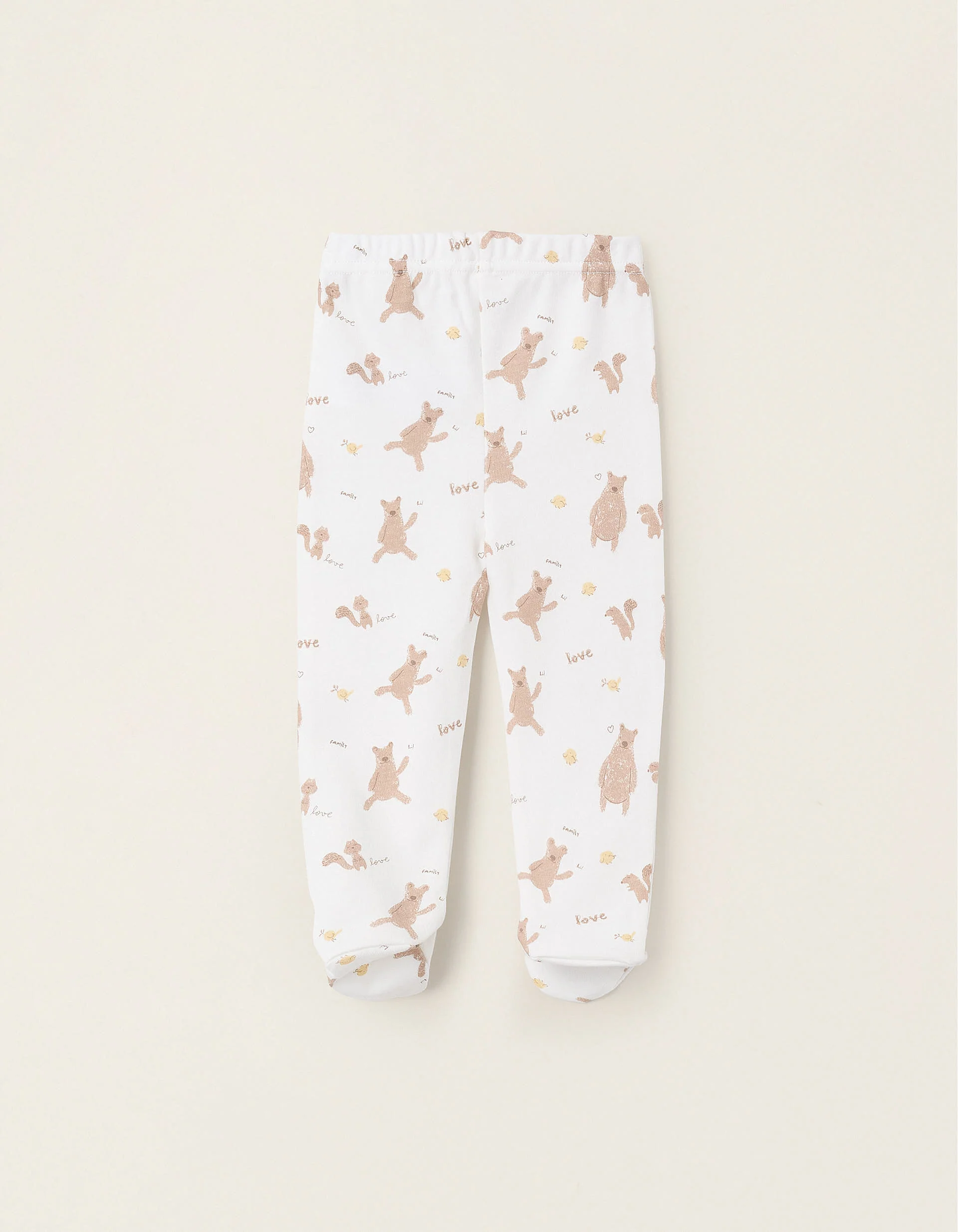 Pack of 2 Footed Trousers for Baby Boys 'Family Love', Blue/White