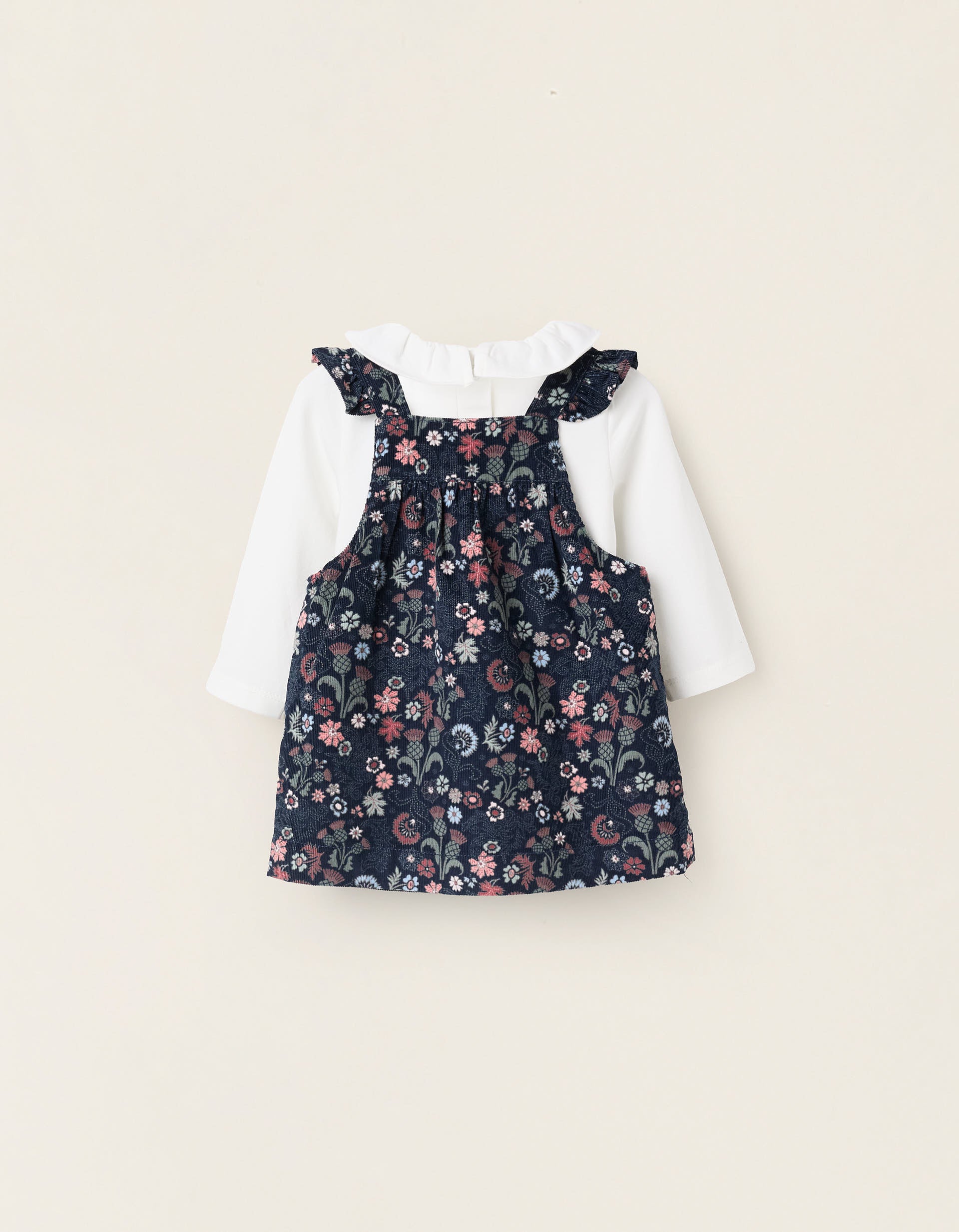 Body with Ruffles + Floral Bodice Dress for Newborn 'B&S', Blue