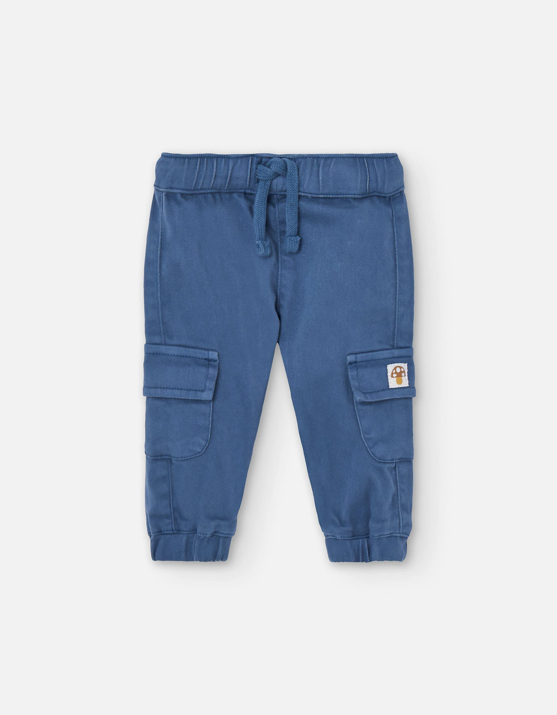 Cotton cargo trousers for baby boys, blue