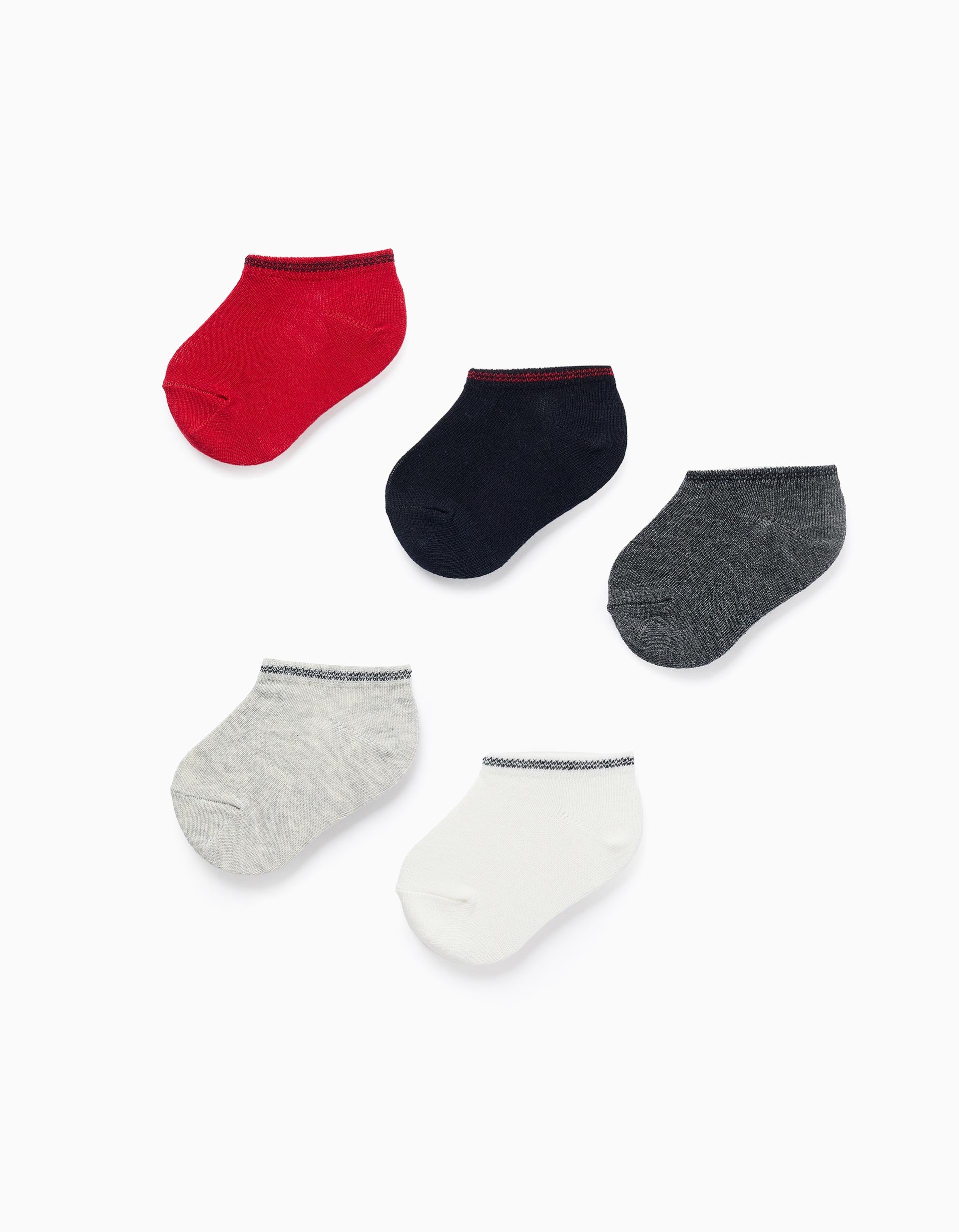 Pack of 5 Pairs of Ankle Socks with Stripes for Baby Boys, Multicolour