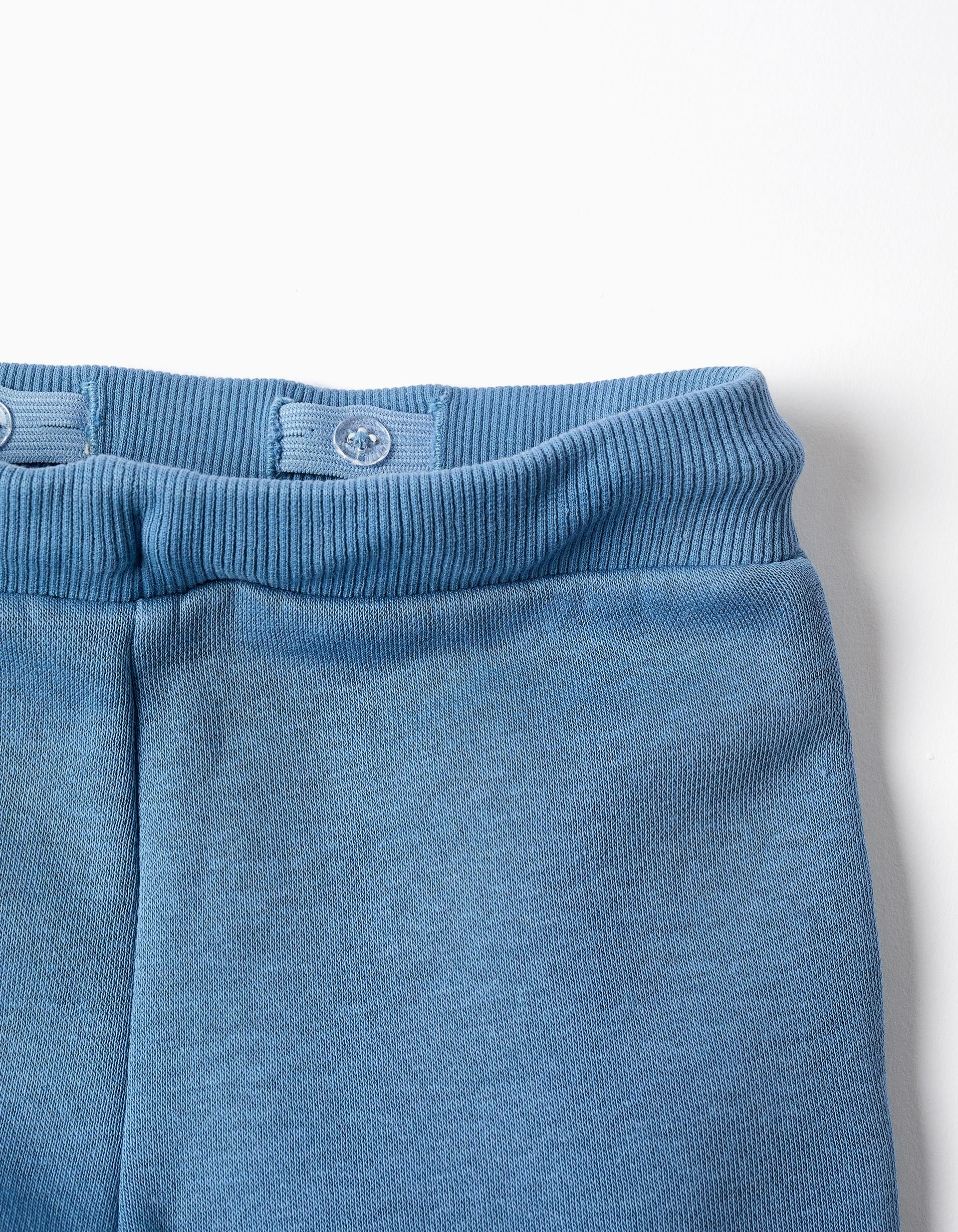 Brushed joggers with Art Thinker print for baby boys, blue