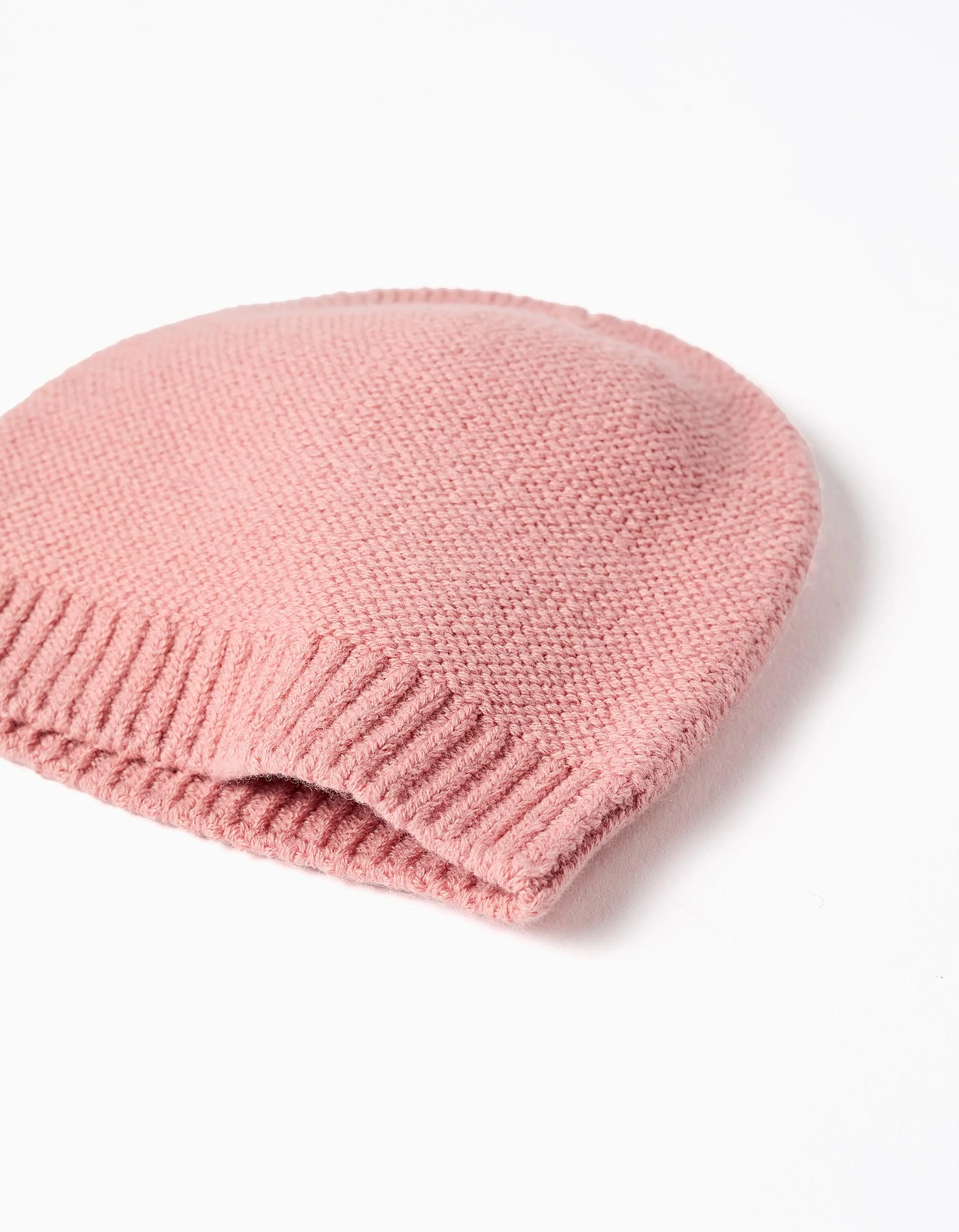 Pack of knitted beanie + gloves for newborn, pink