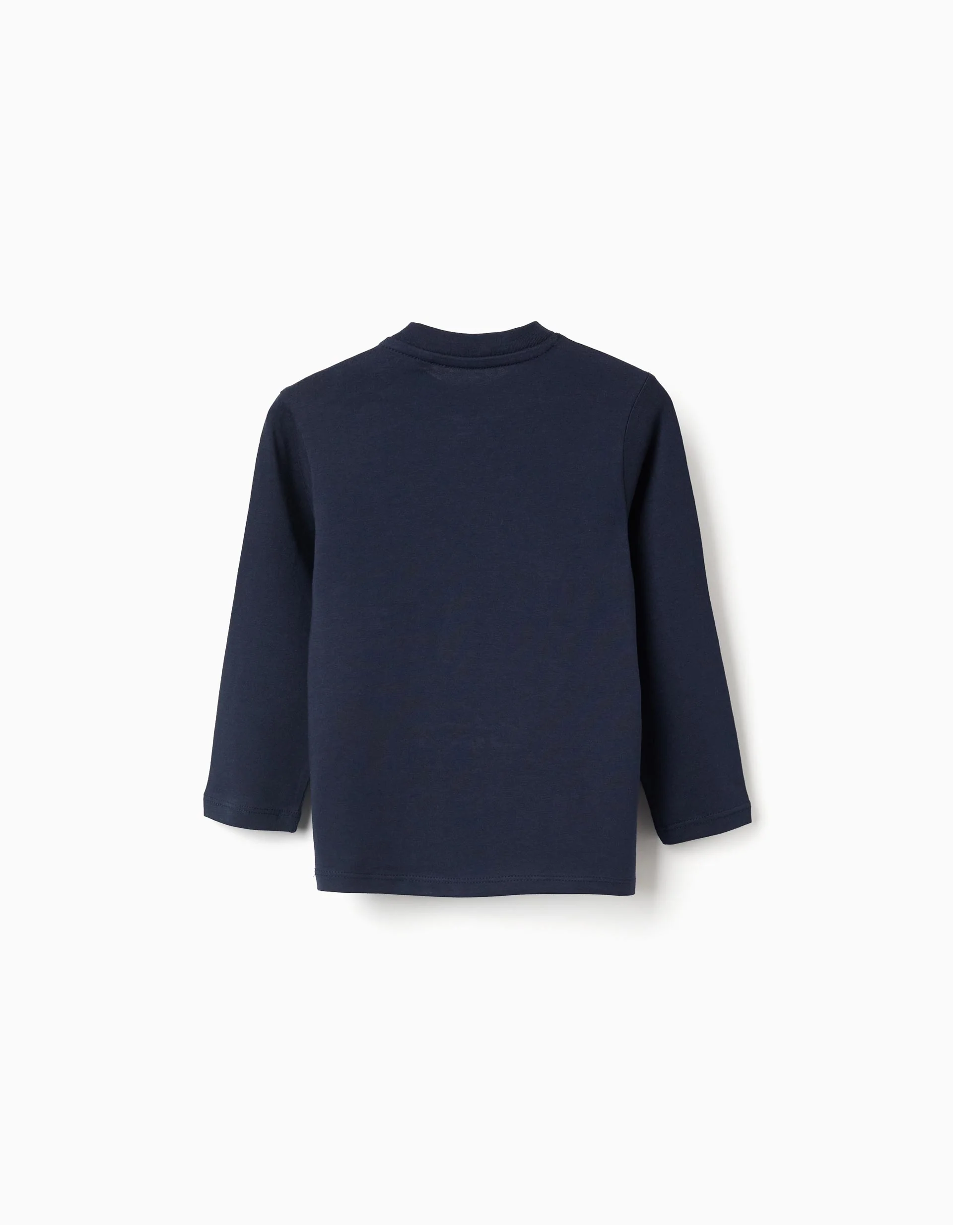 Long sleeve T-shirt with gingerbread print for baby boys, dark blue