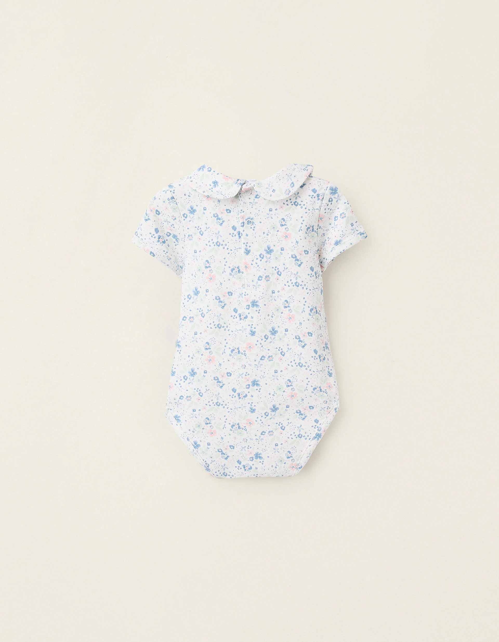 Floral Bodysuit for Newborn Girls, White/Blue/Green/Pink