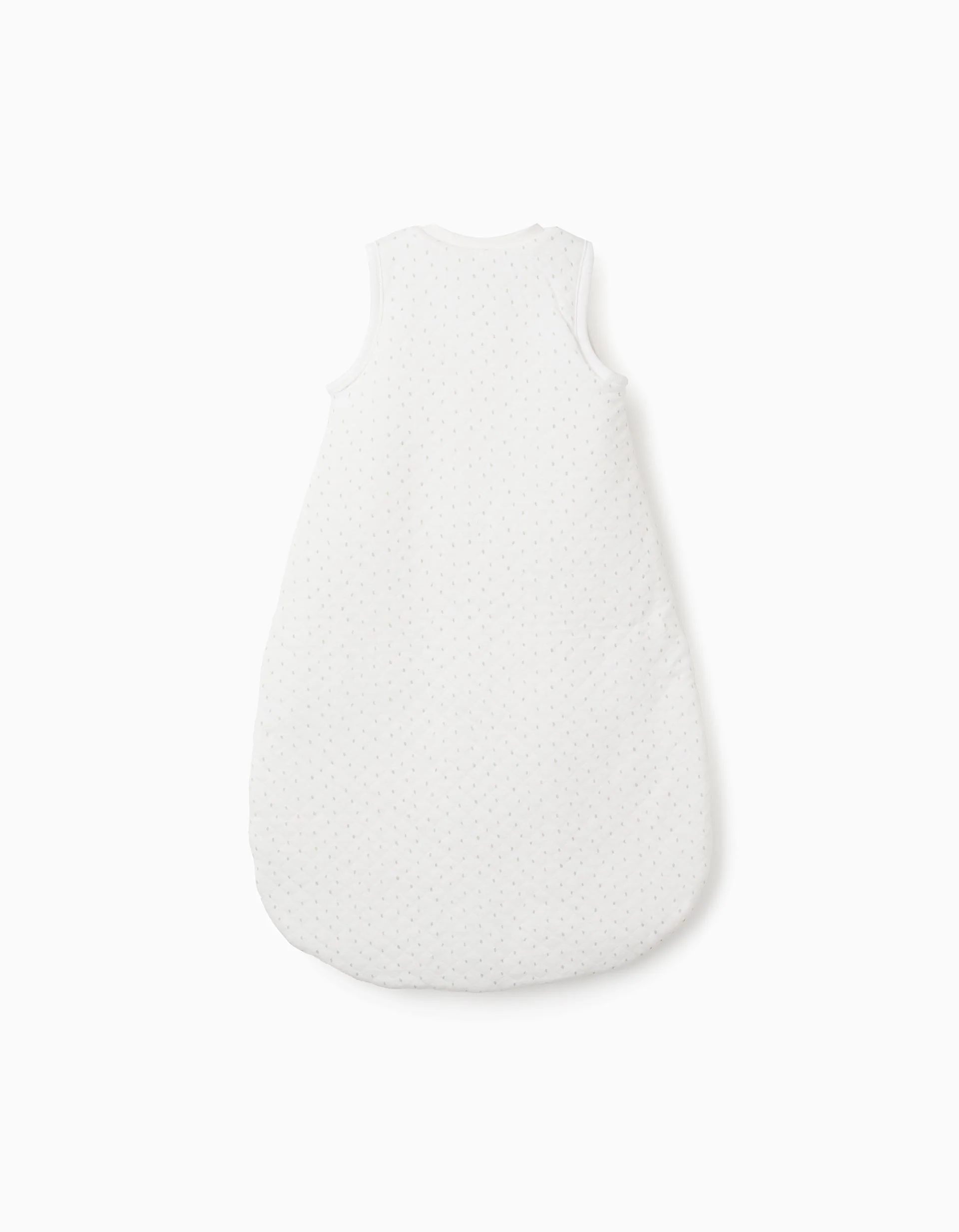 Quilted sleeping bag with 2.0 TOG for newborns, white/green