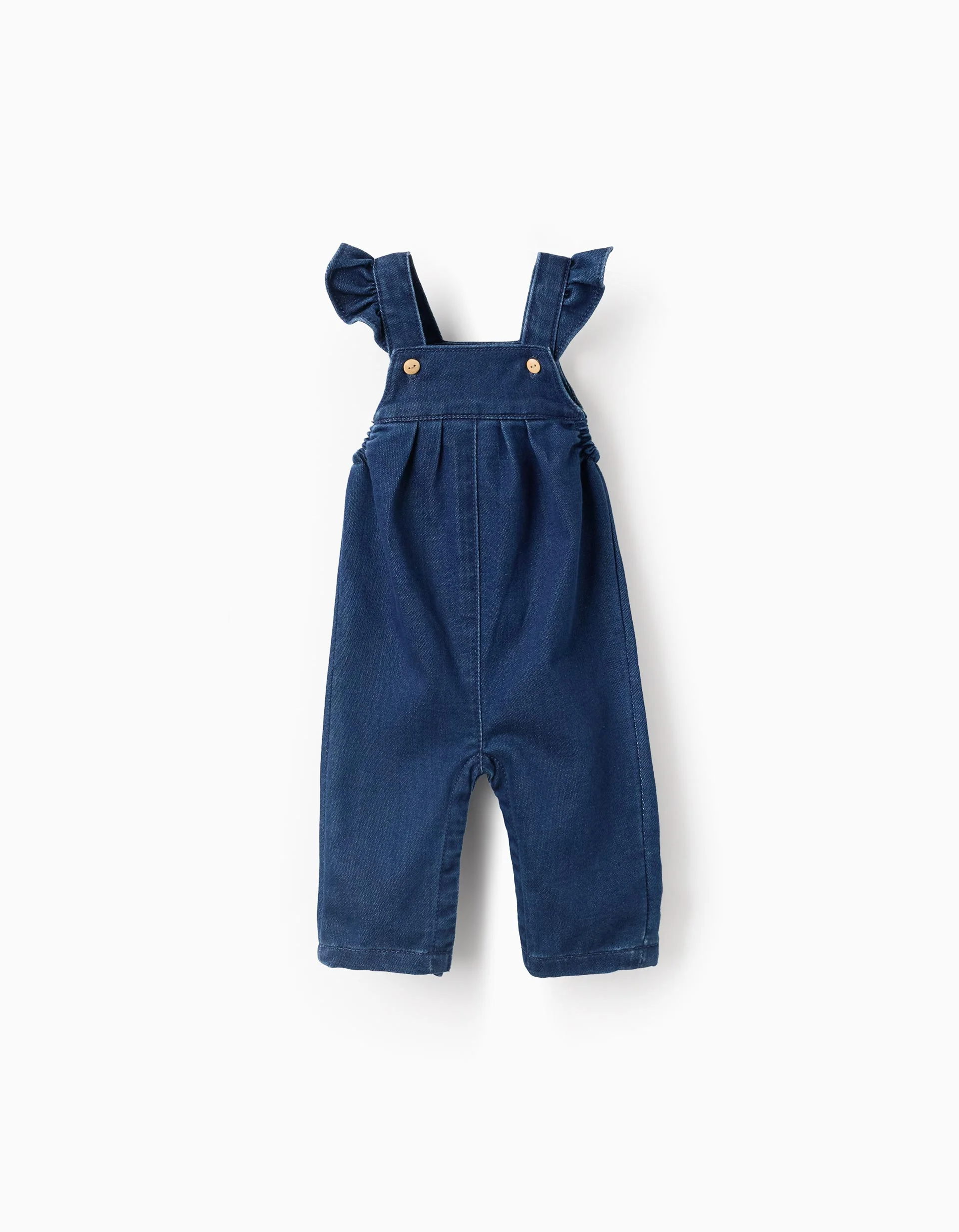 Denim Overalls with Ruffles for Newborns, Blue