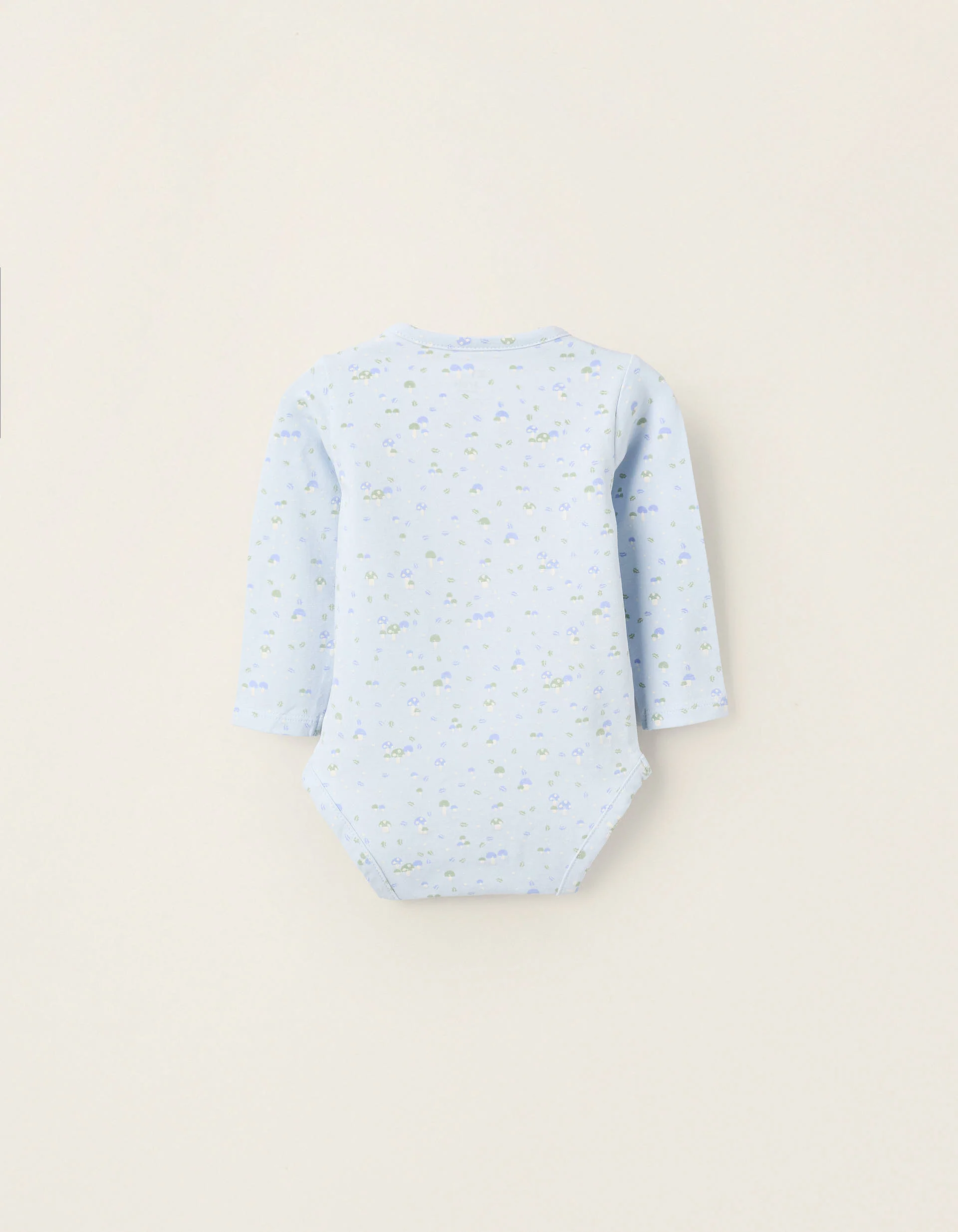 Mushroom Print Bodysuit for Newborns, Blue