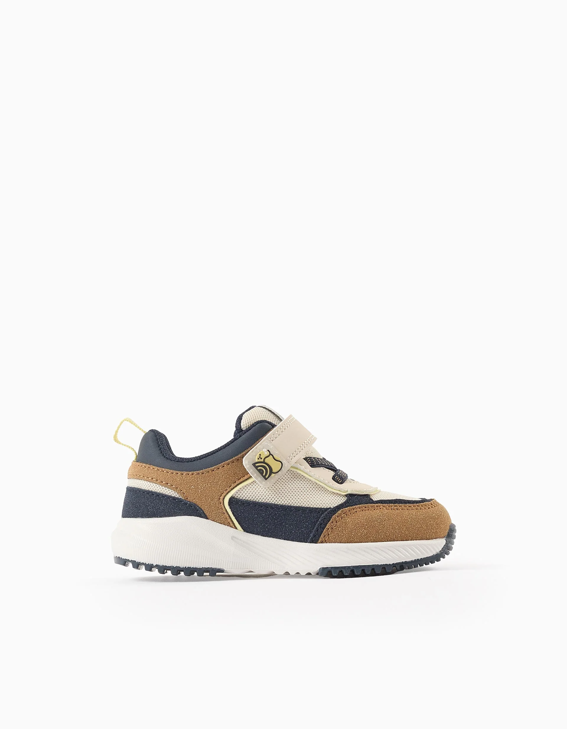 Mixed Trainers for Baby Boys 'Abstract', White/Blue/Camel