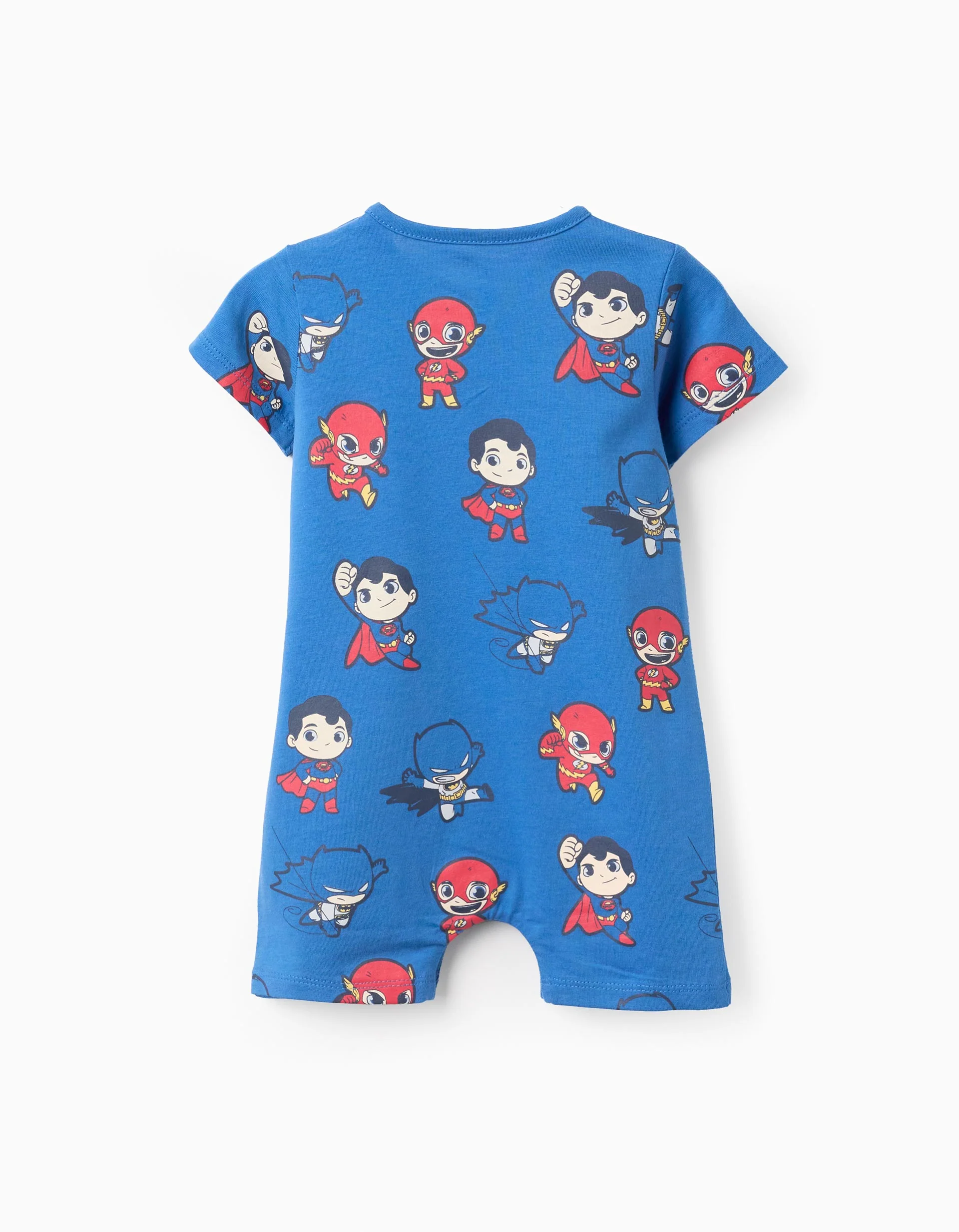 Cotton Romper-Pyjamas for Baby Boys 'Super Friends', Blue