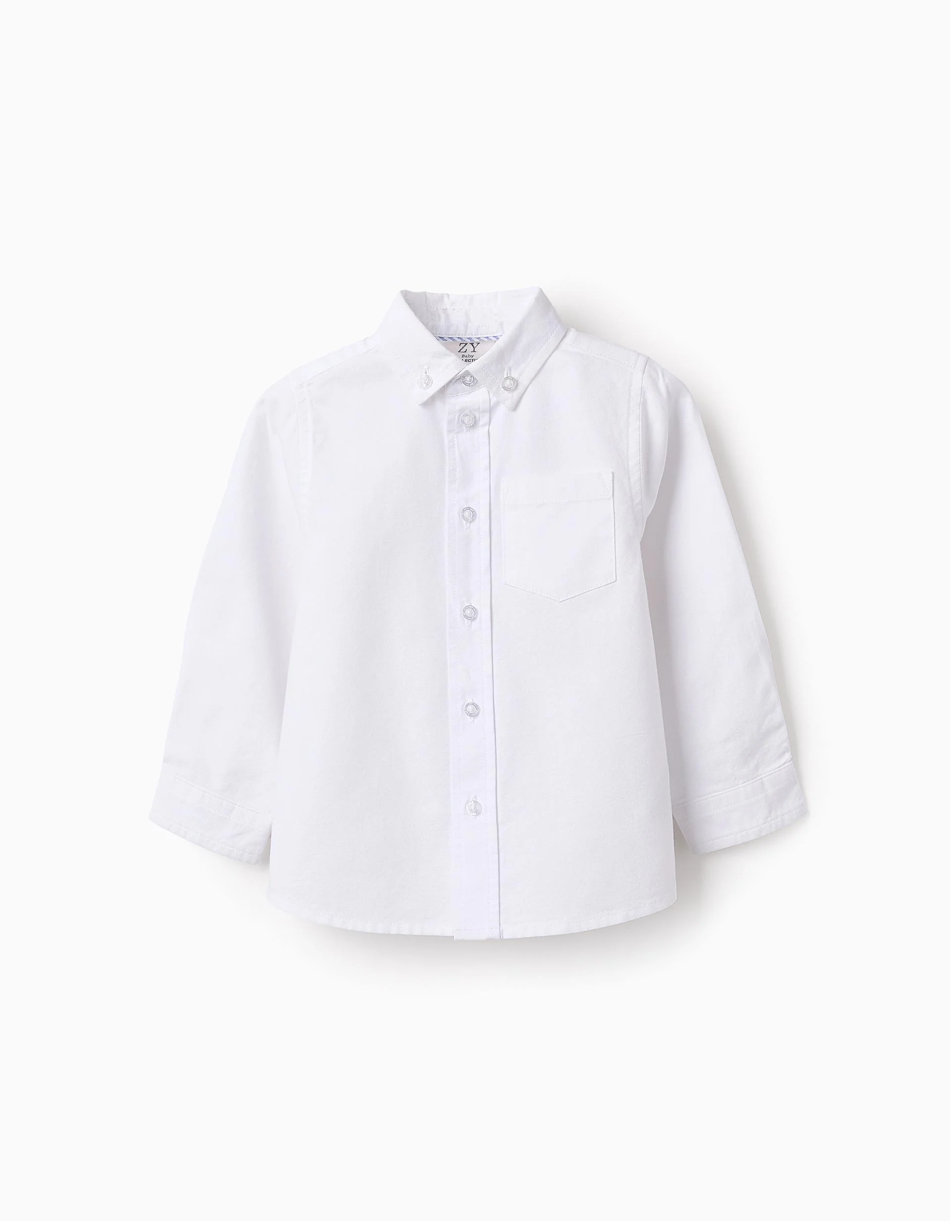 Cotton Shirt for Baby Boys, White