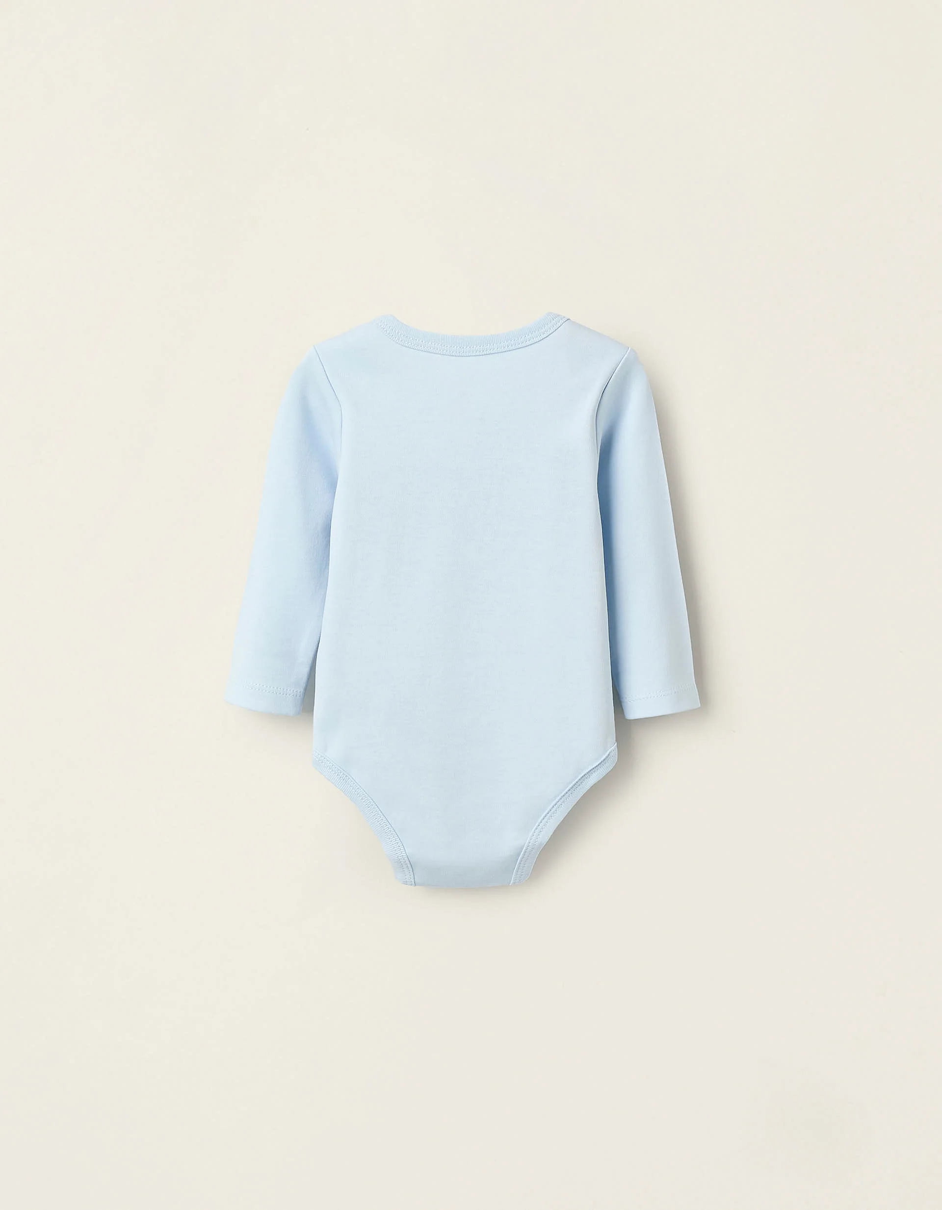 Pack of 4 Long Sleeve Bodysuits for Babies 'Teddy', White/Blue