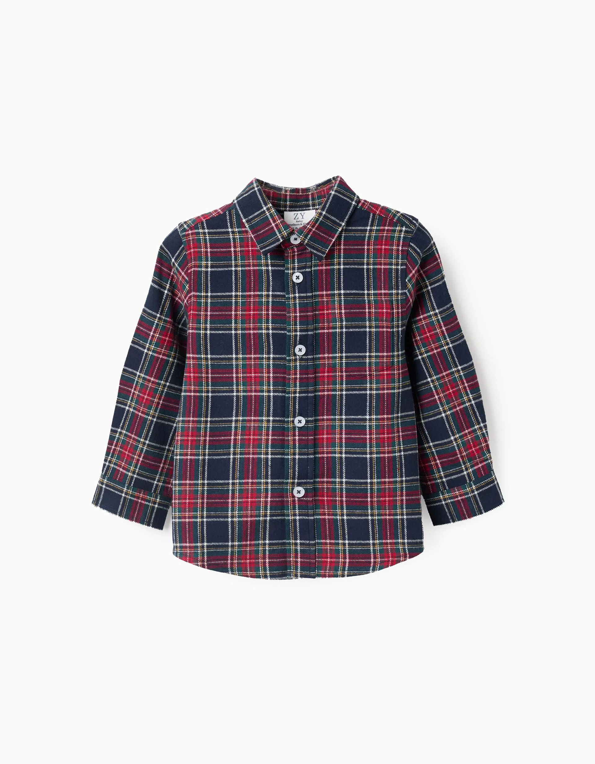 Flannel Check Shirt for Baby Boys 'B&S', Red/Blue