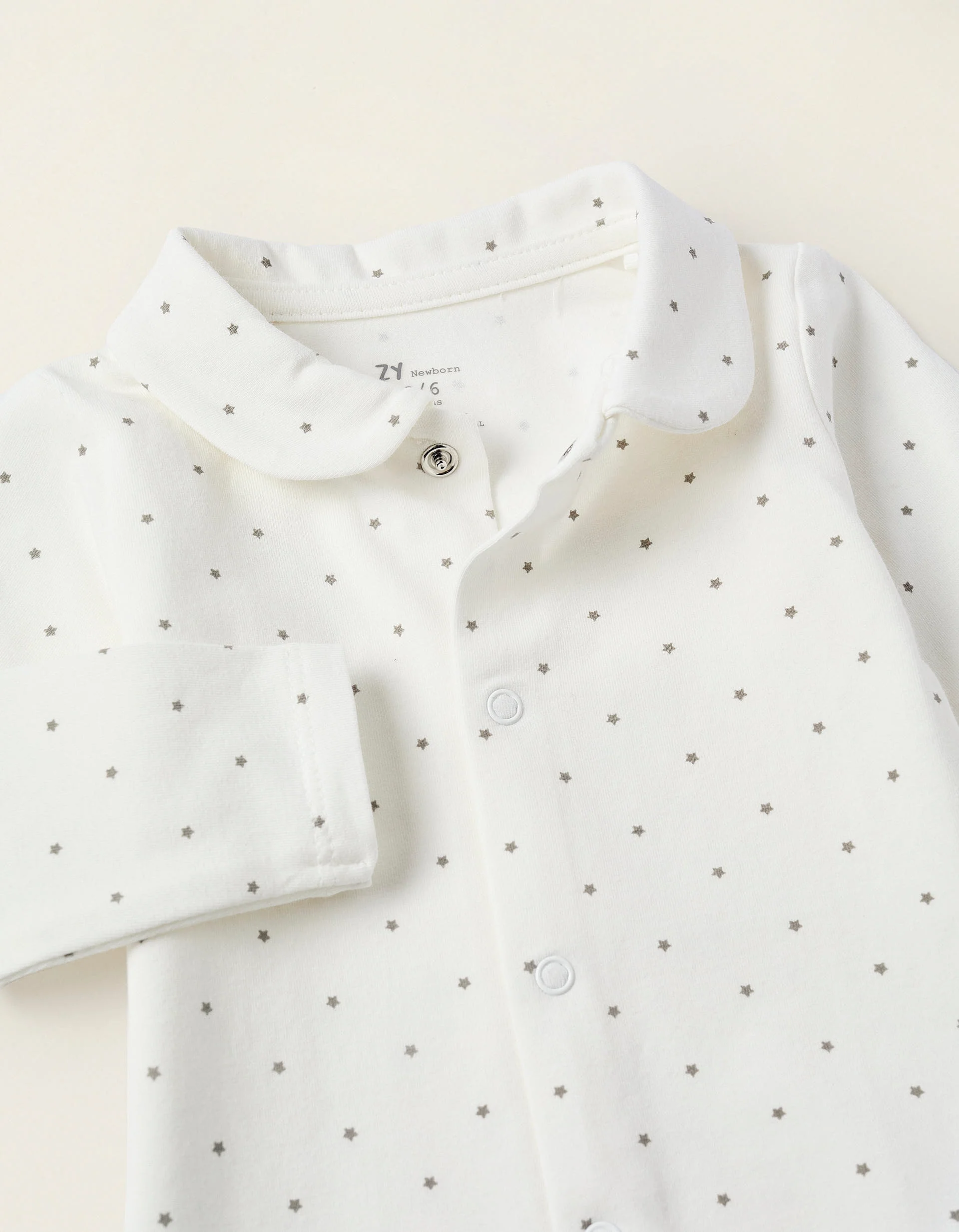 Bodysuit with Motif for Newborns 'Stars', White