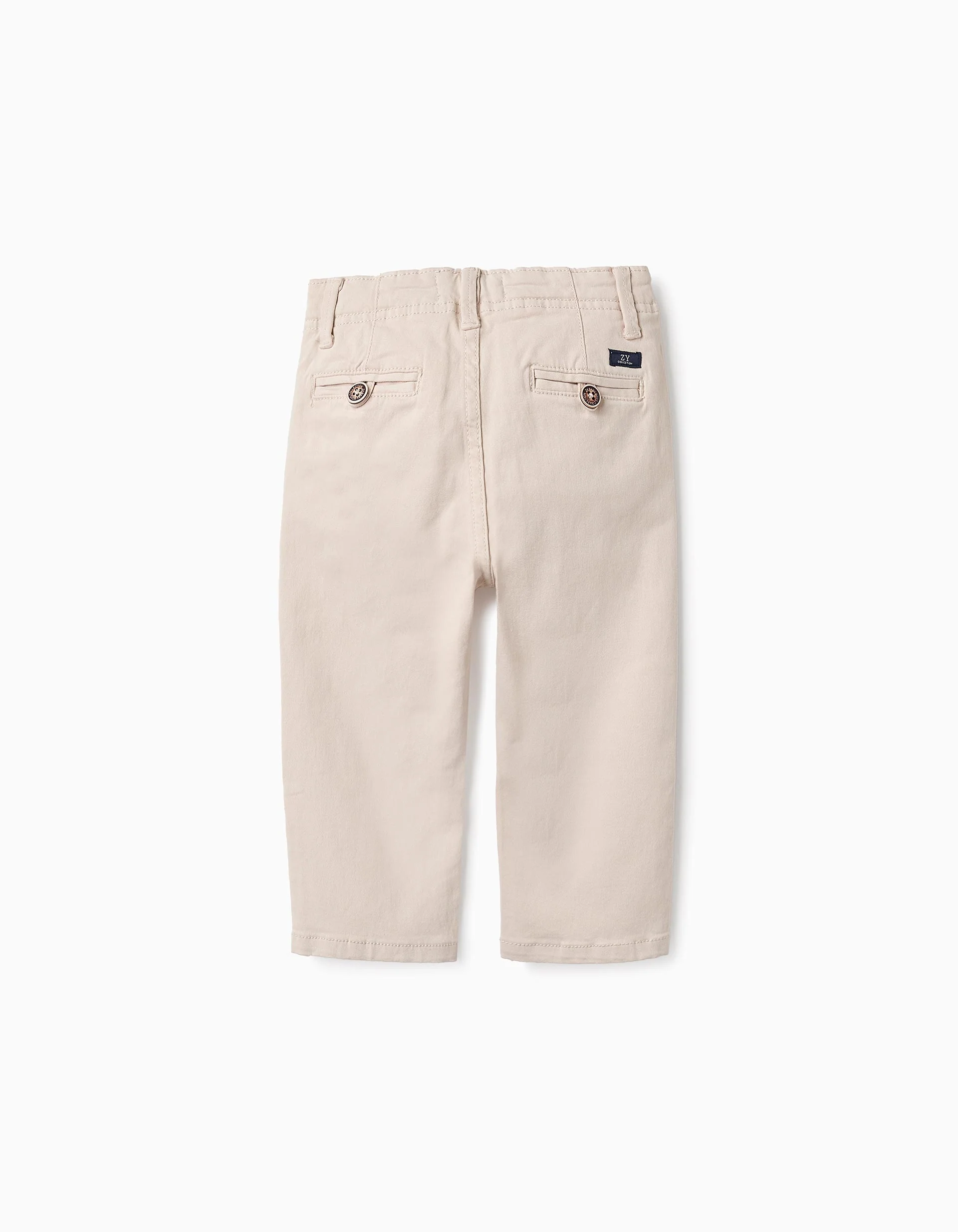 Twill Chino Trousers for Baby Boys, Beige