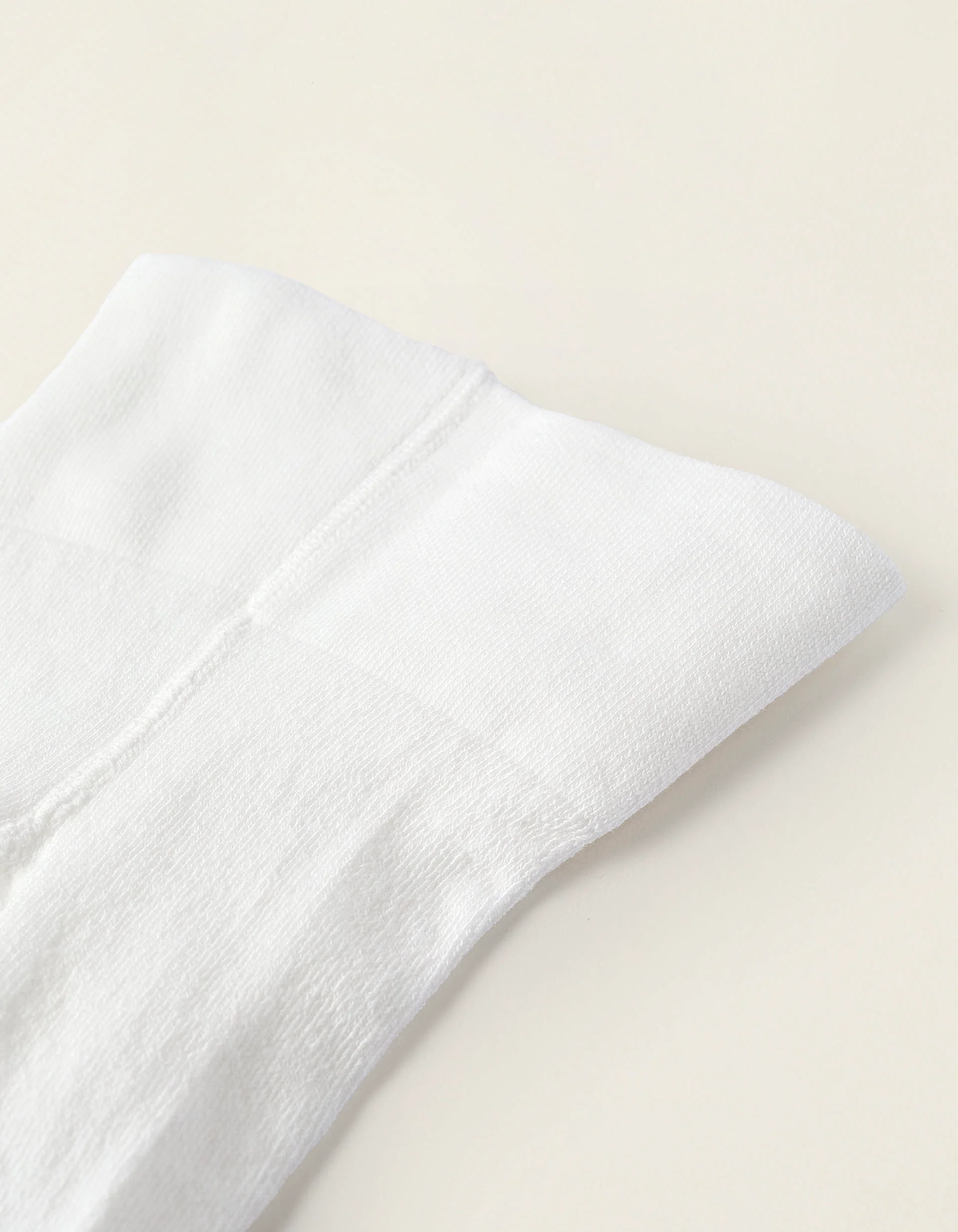 High-Waist Cotton Tights for Newborns, White