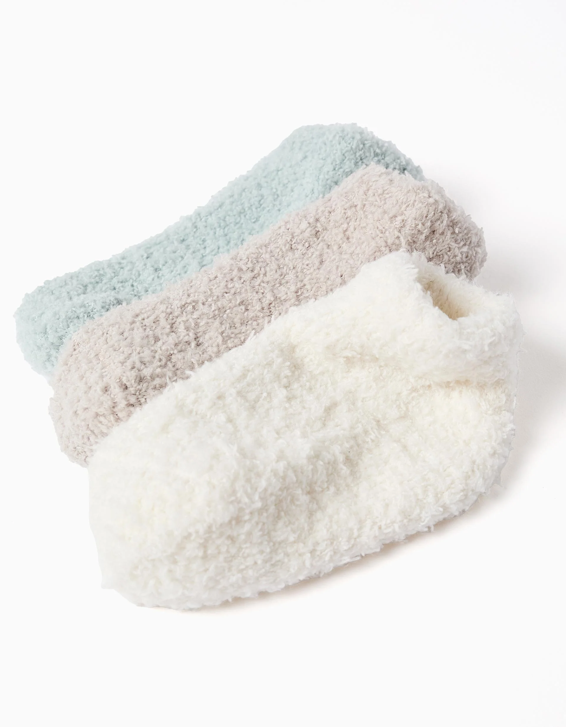 Pack of 3 pairs of chenille socks for newborns and babies, multicolour