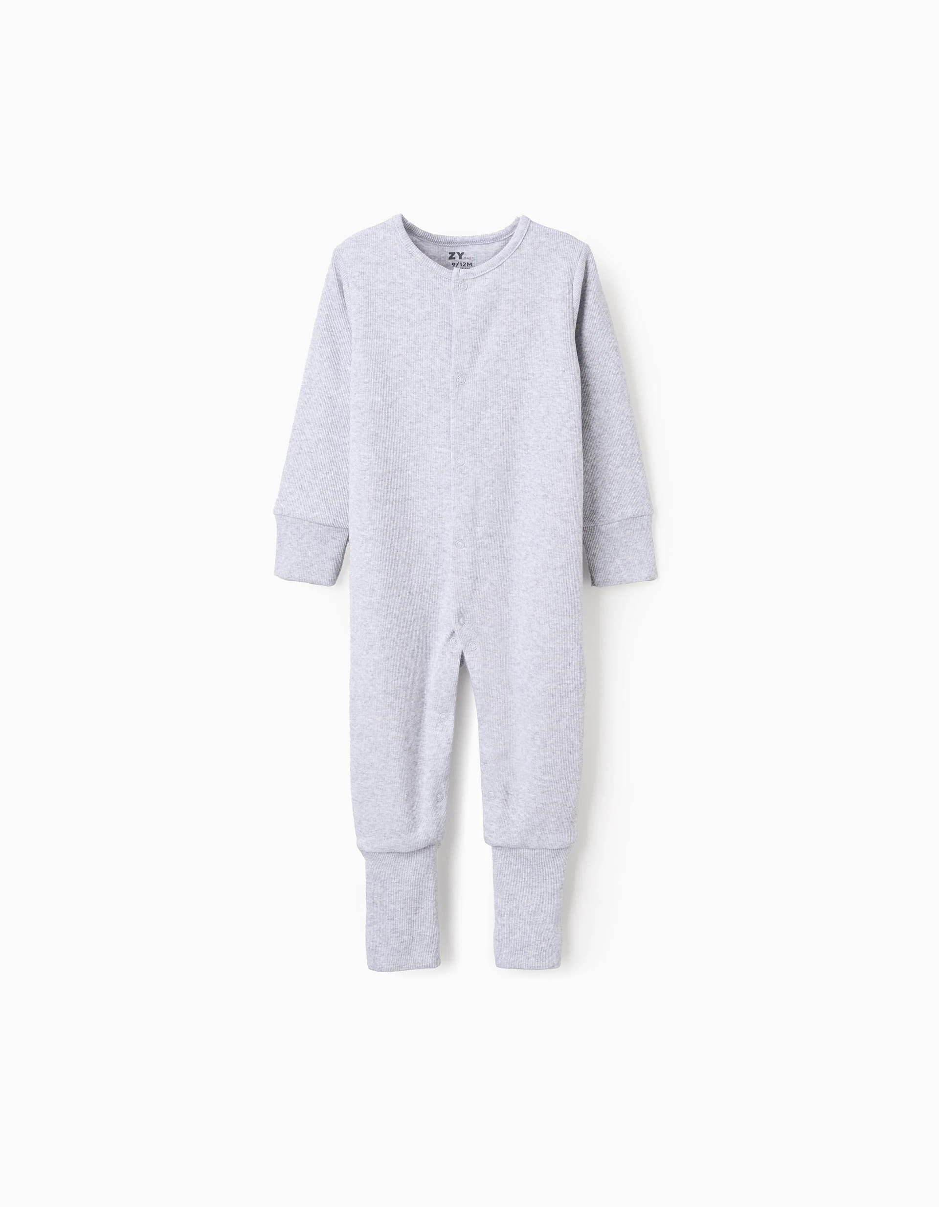Stretch Ribbed Sleepsuit for Newborns and Babies, Grey