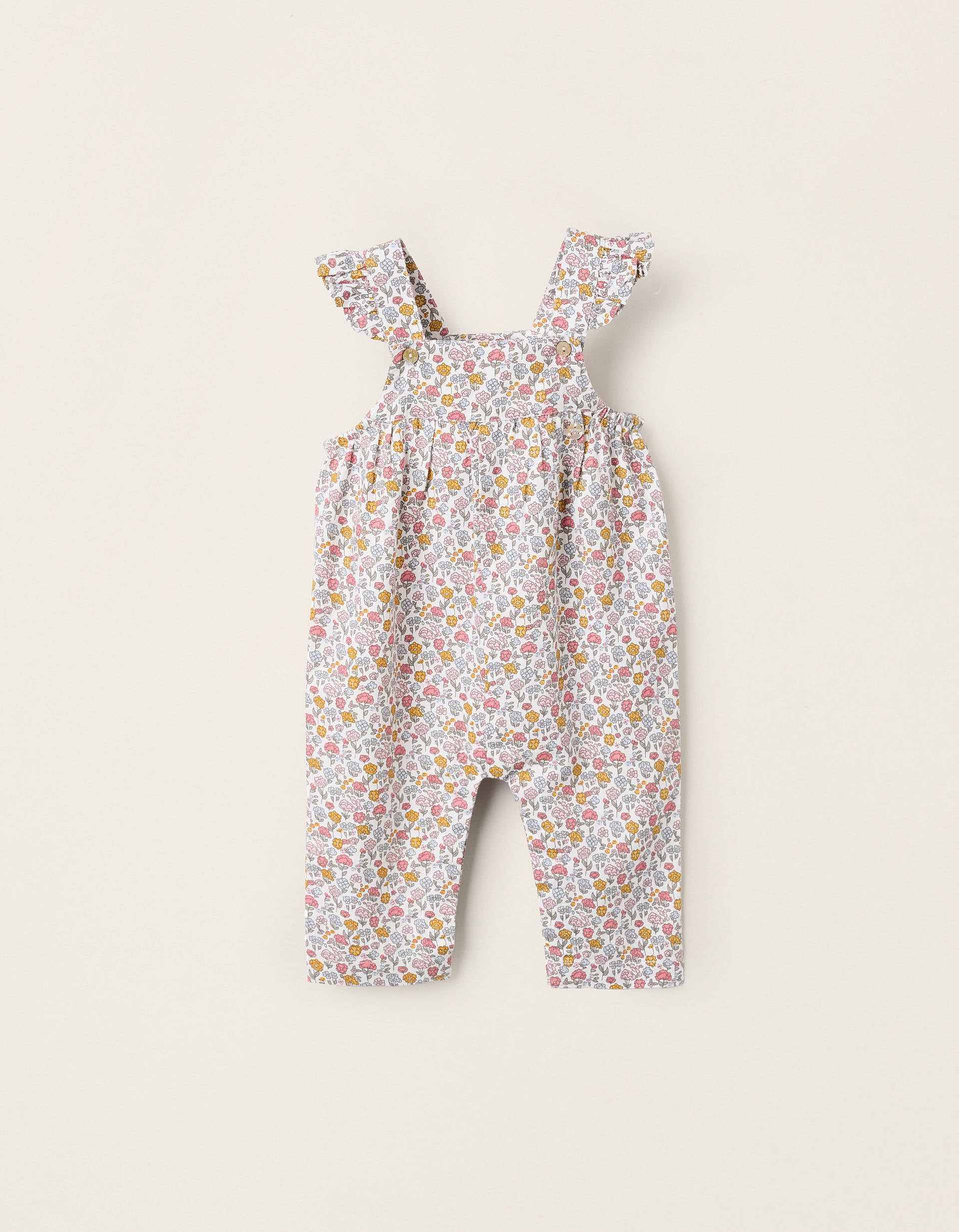 Floral Cotton Jumpsuit for Newborn Girls, Multicolour