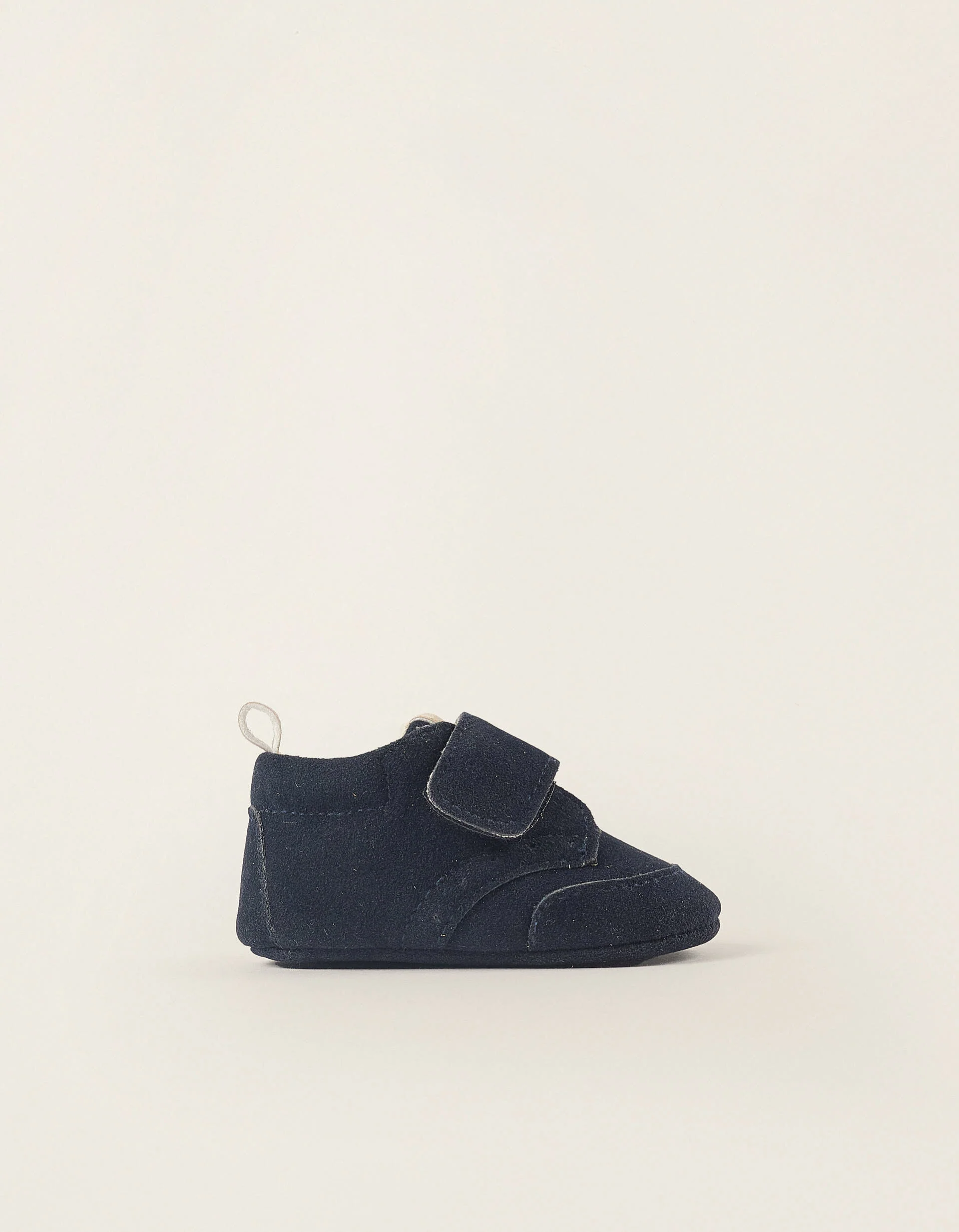 Suedine Boots with Touch-fastening Strap for Newborns, Blue